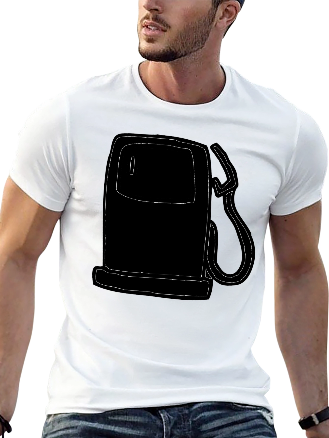 Black Gas Pump Graphic Tee - Retro Style view 13