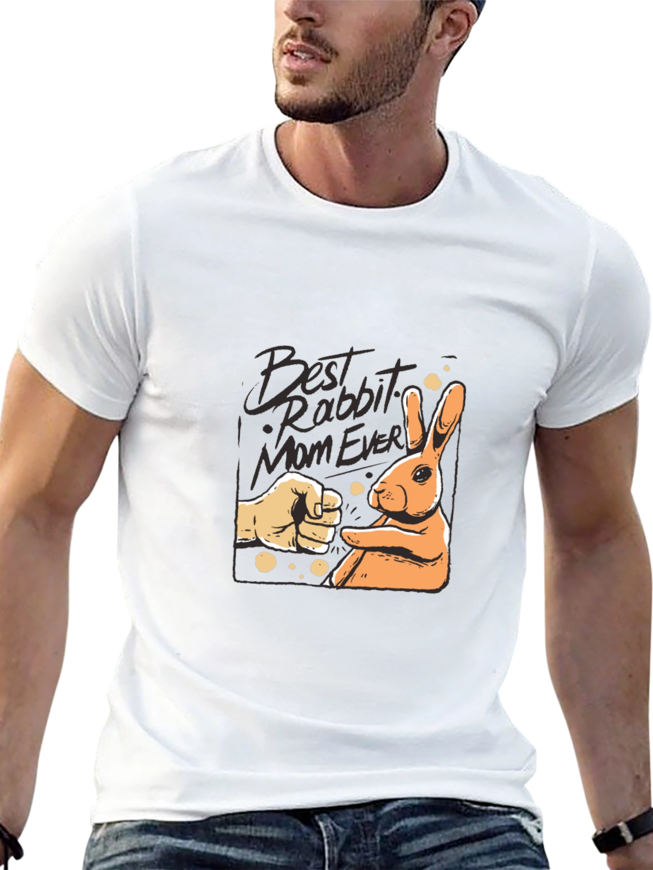 Black Best Rabbit Mom Ever T-Shirt view 13