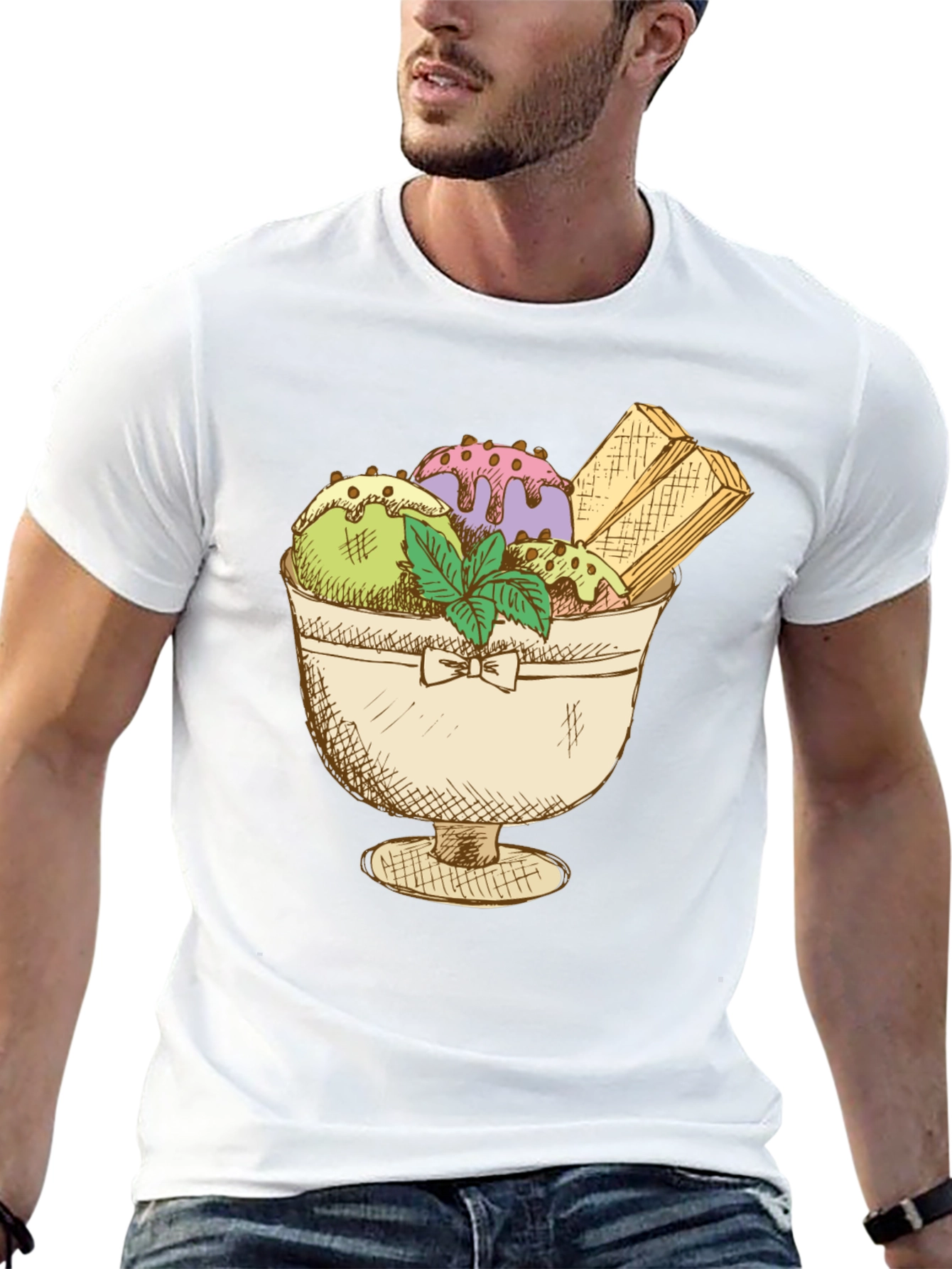 Black Ice Cream Sundae Graphic Tee view 13