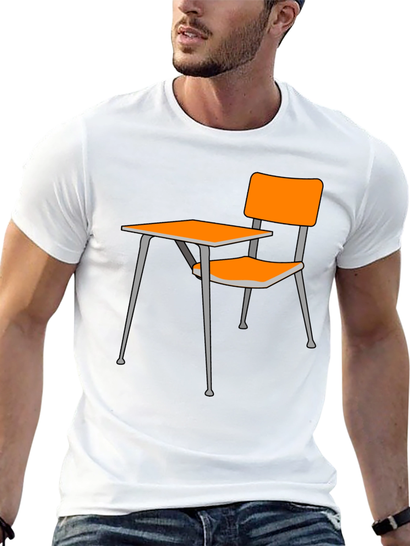 Black Novelty School Desk Graphic Tee - Black view 13