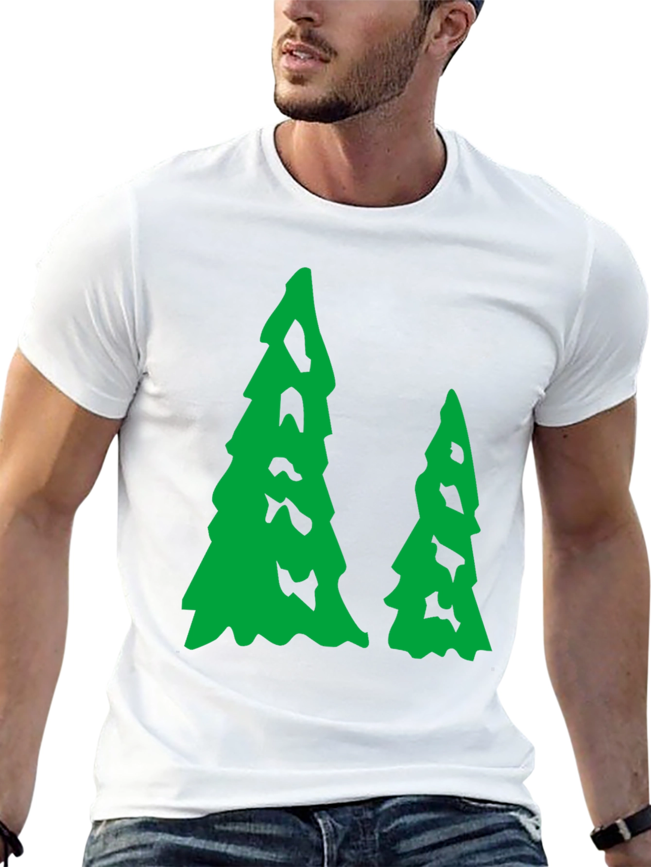 Black Evergreen Trees Black T-Shirt view 13