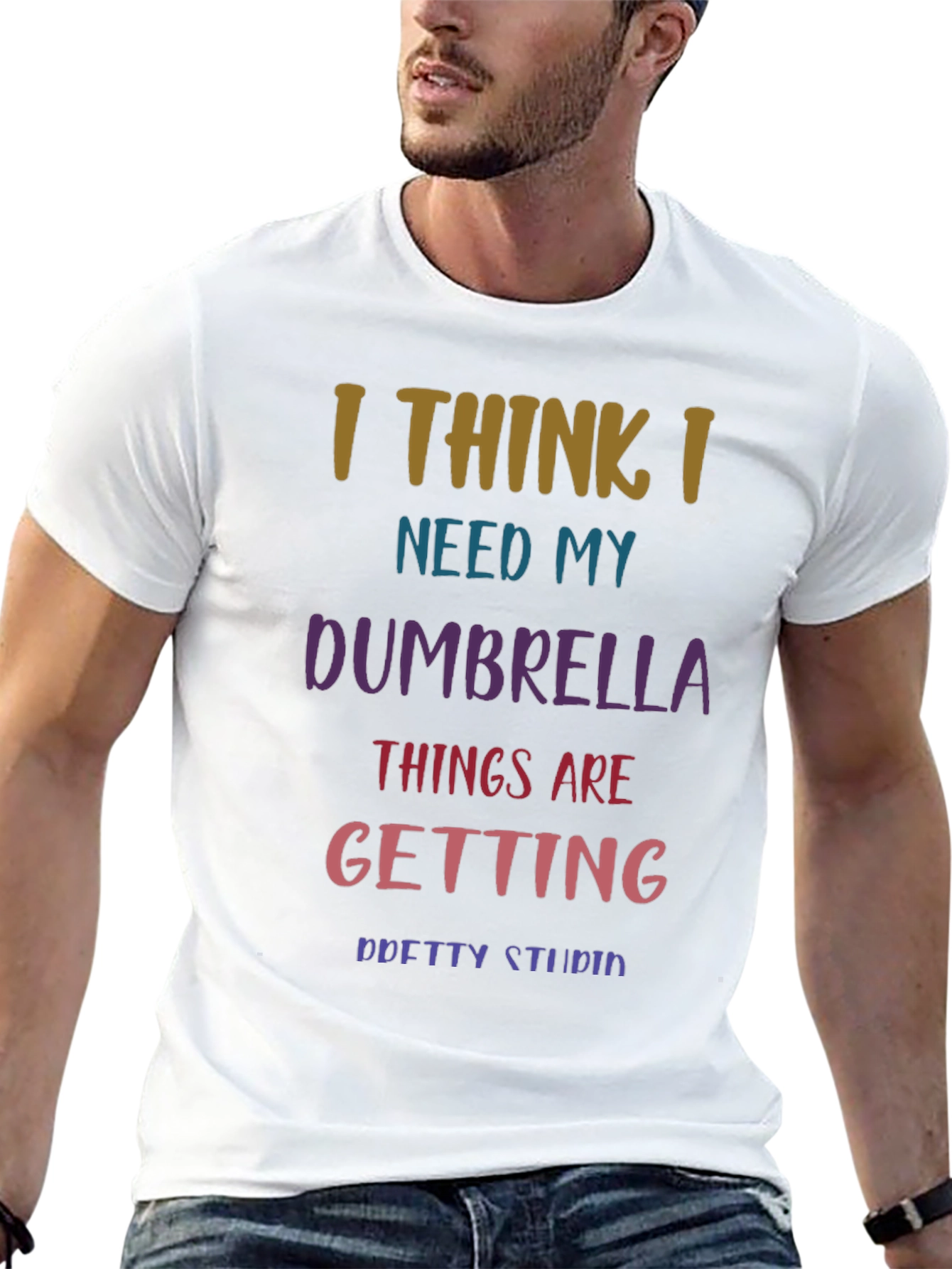 Black Humorous 'I Need My Dumbrella' T-Shirt view 13