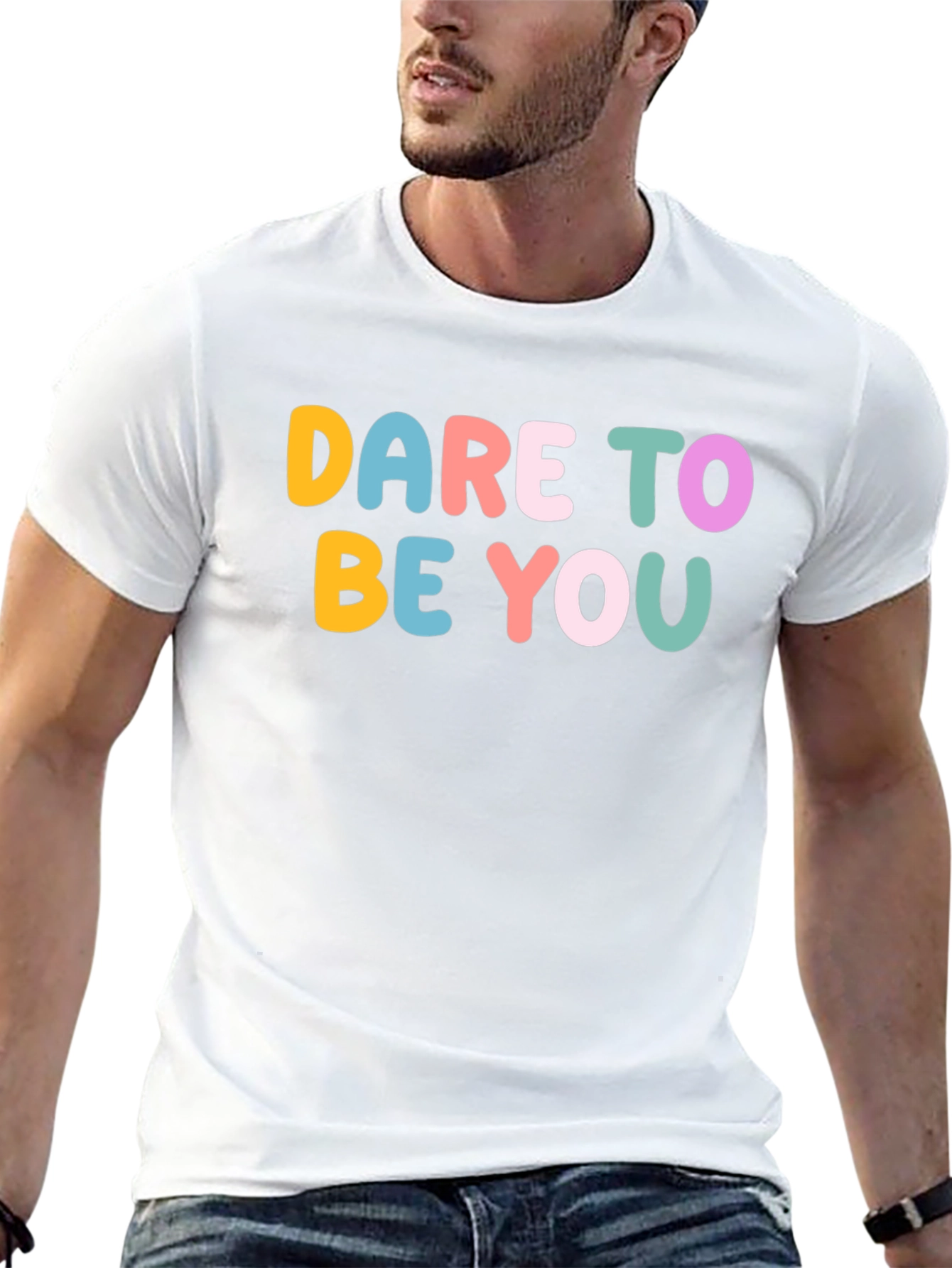 Black Dare to be You Graphic T-Shirt - Unisex view 13