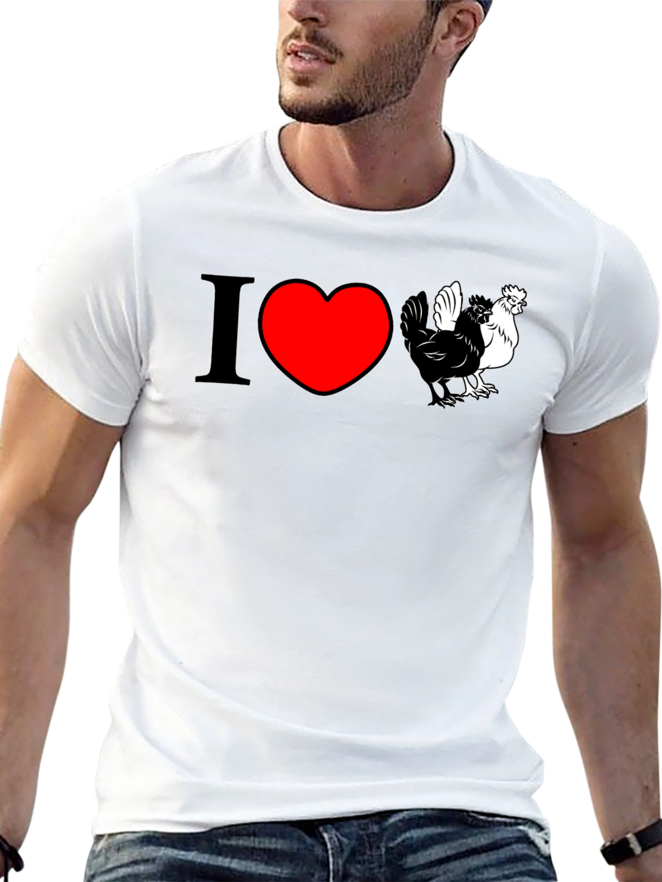 I Heart Chickens T-Shirt - Cute Farm Animal Tee - 13