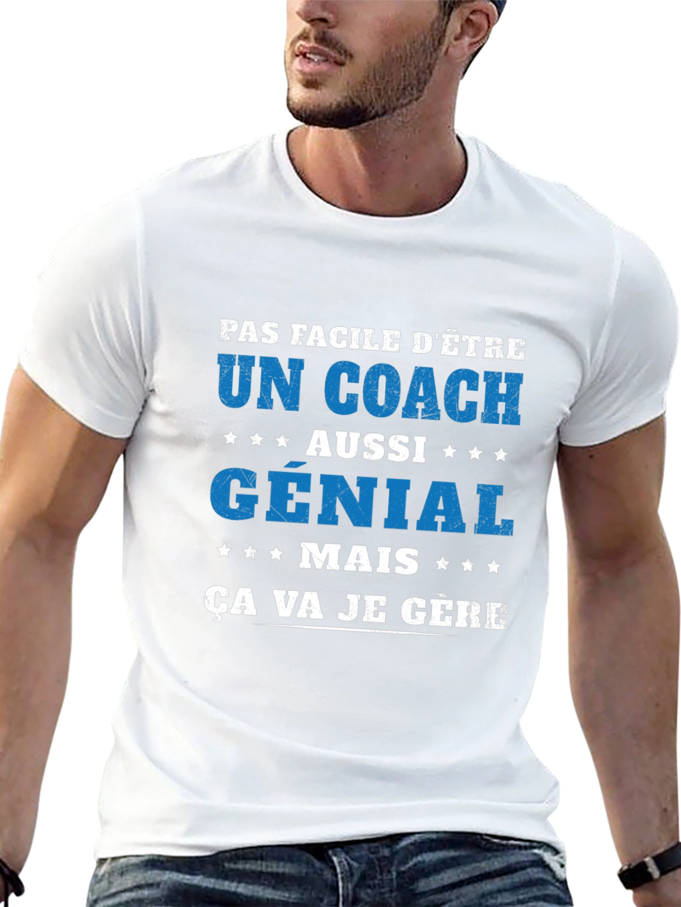Black Funny Coach T-Shirt - Pas Facile D'Être view 13