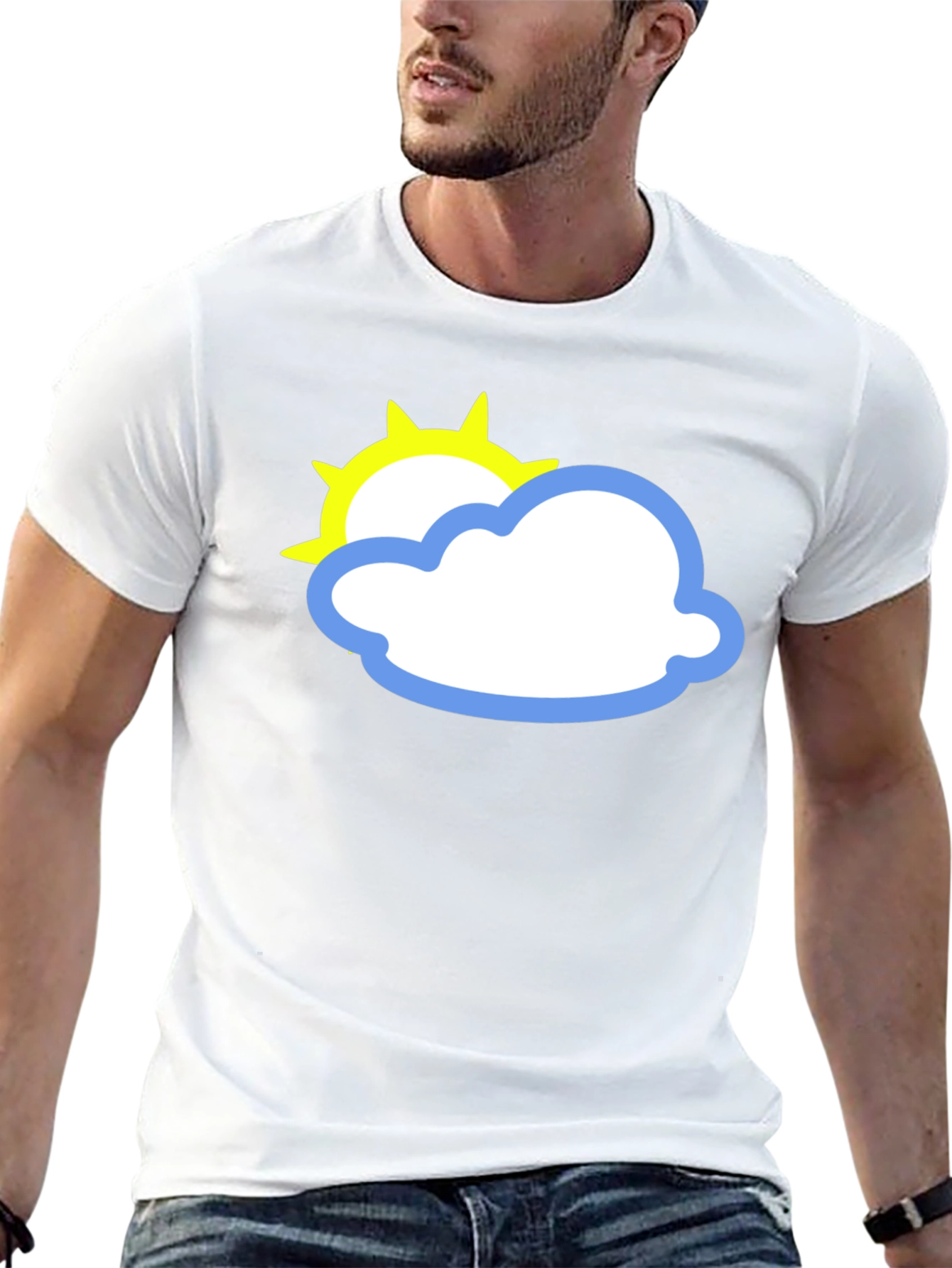 Black Black Tee with Sun and Cloud Graphic view 13