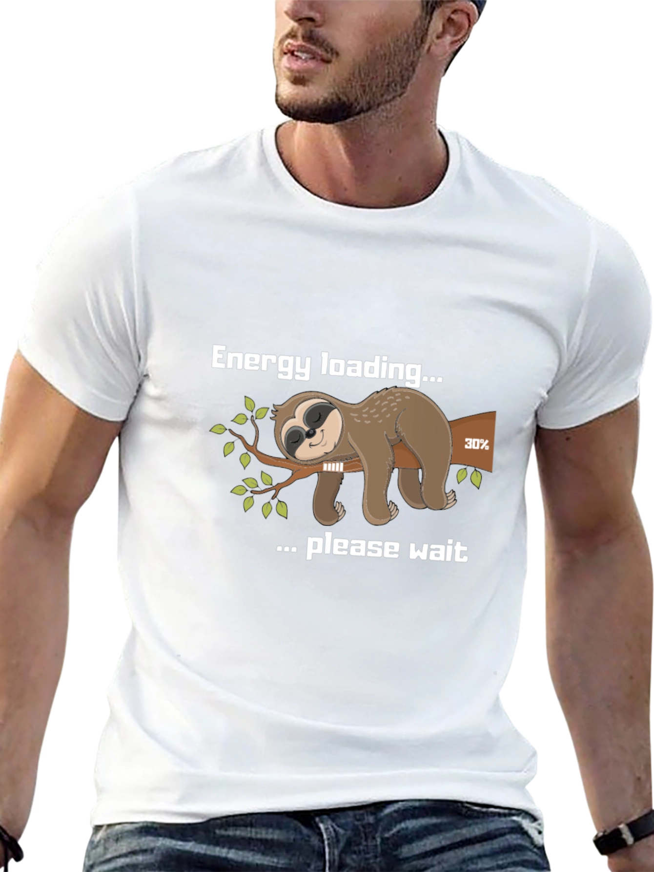 Black Energy Loading Sloth Graphic Tee view 13