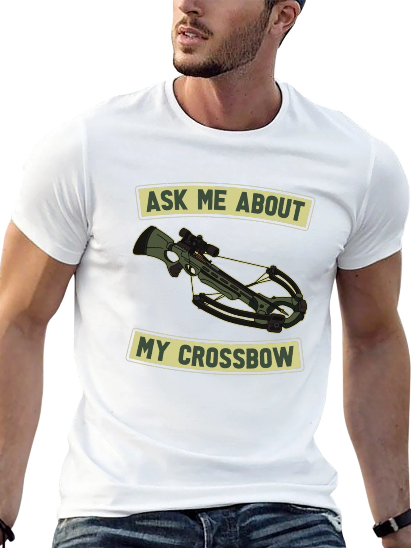 Black Ask Me About My Crossbow T-Shirt view 13