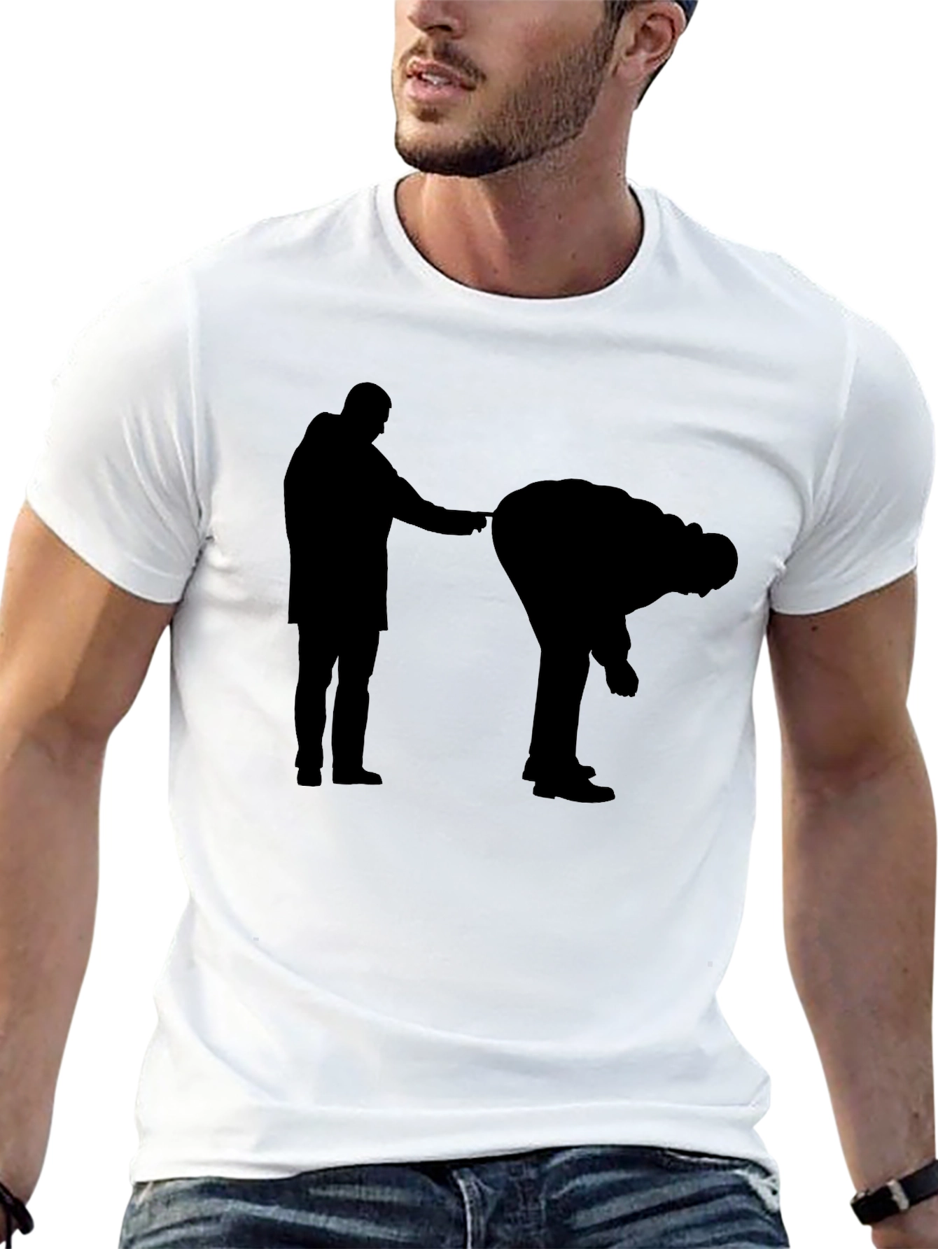 Black Funny Black Silhouette T-Shirt view 13