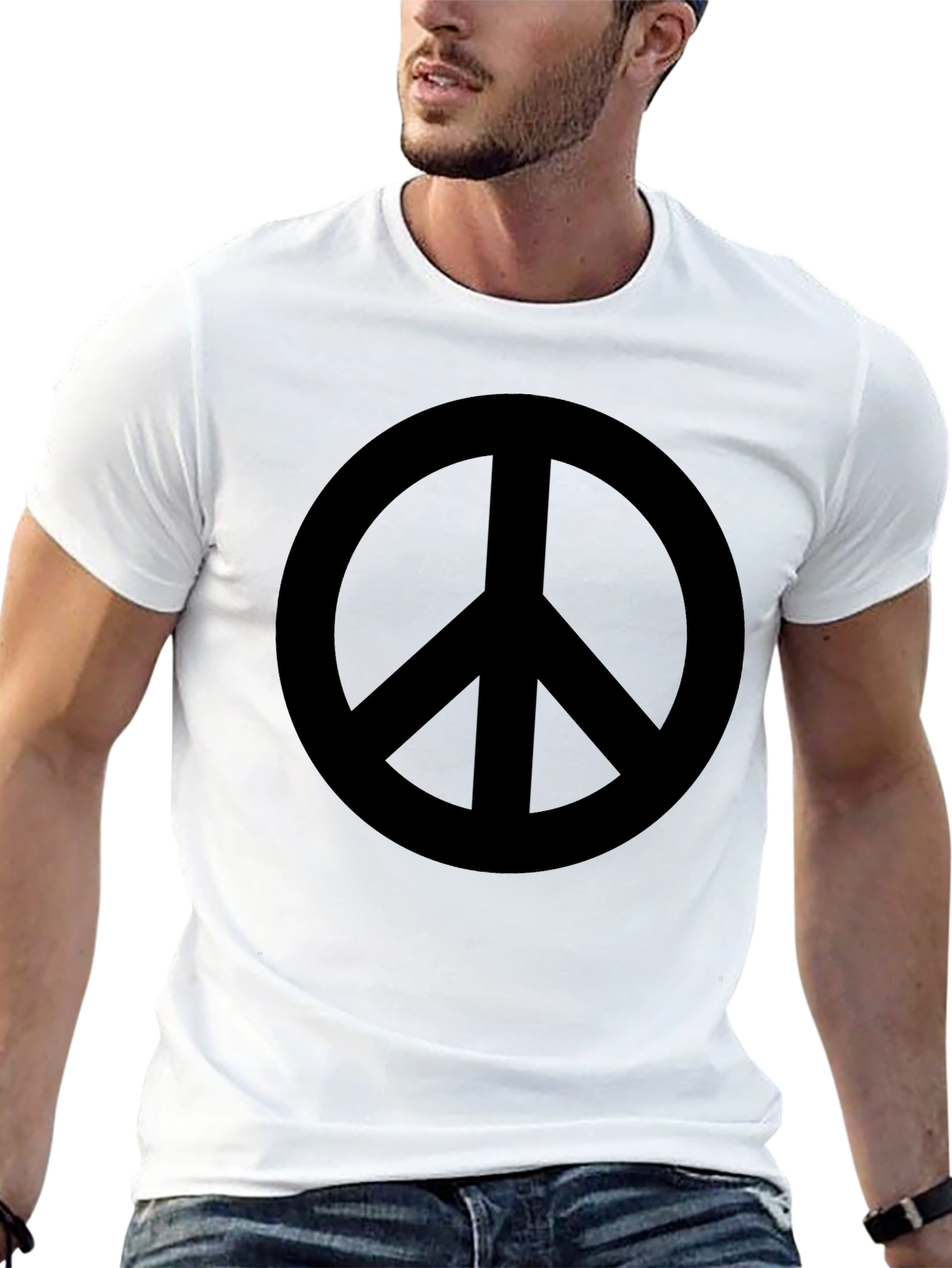 Black Peace Sign Graphic T-Shirt - Black view 13