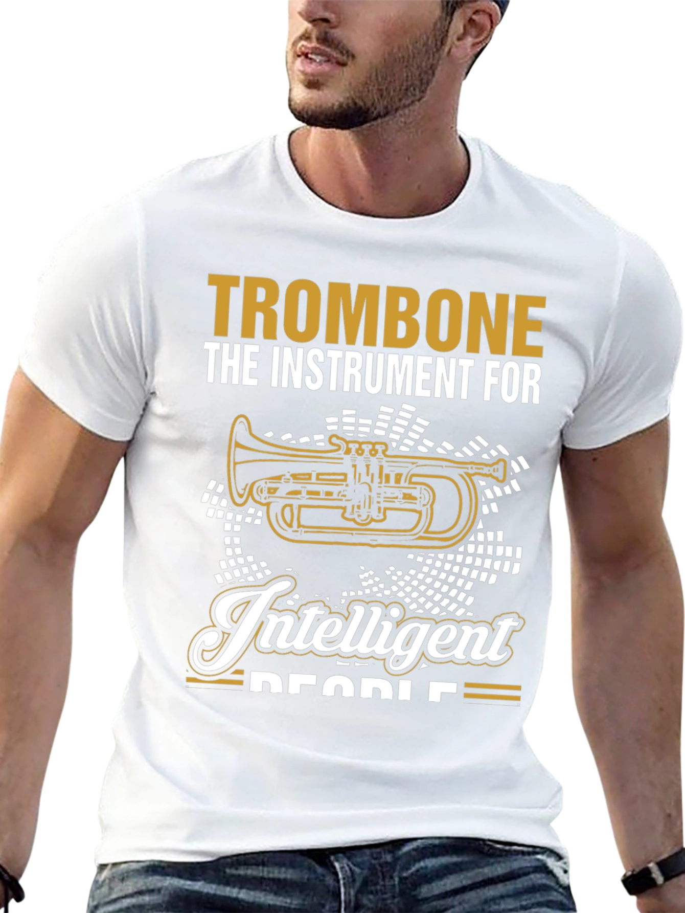 Black Trombone for Intelligent People T-Shirt view 13