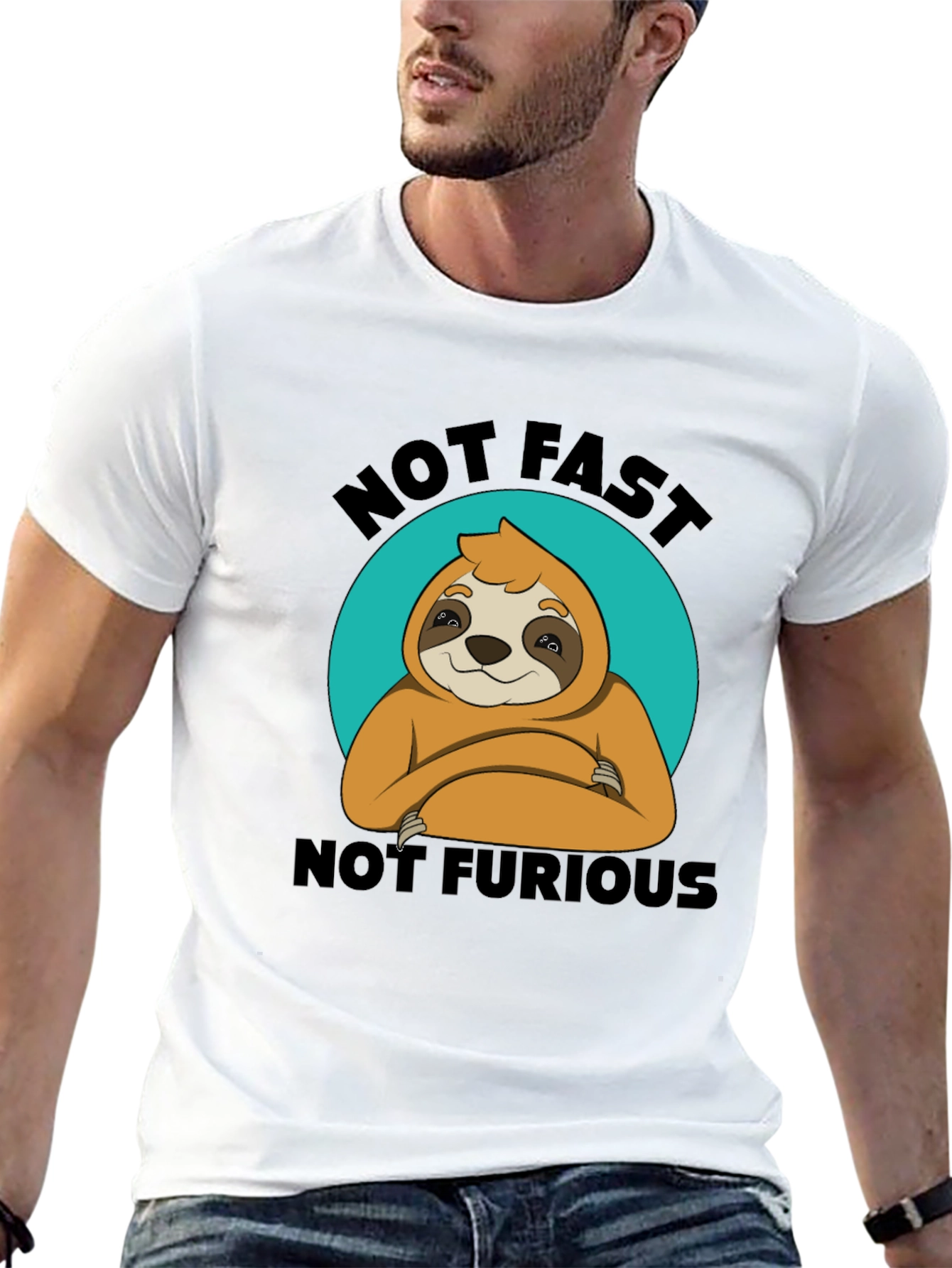Black Not Fast Not Furious Sloth T-Shirt Funny view 13