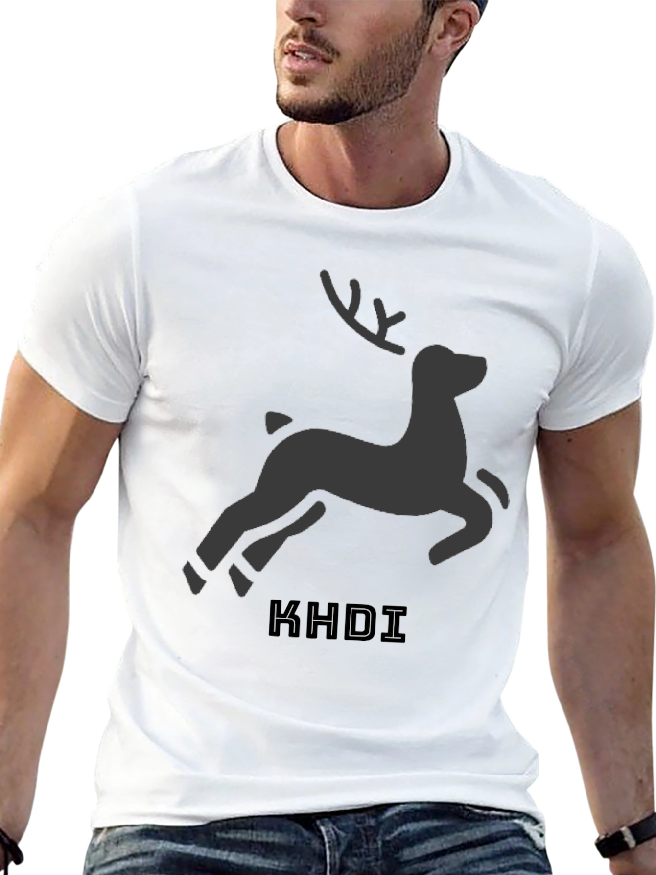 Black Black Deer Graphic Tee - KHDI Design view 13
