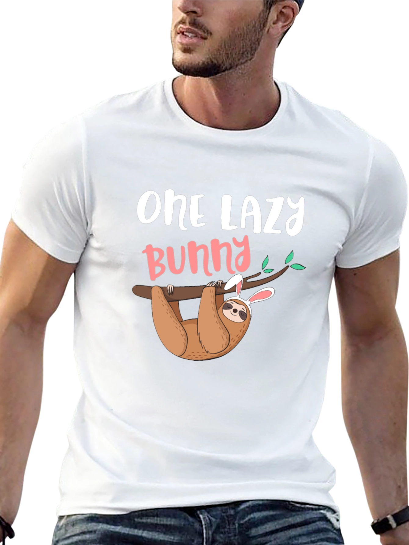 Black One Lazy Bunny Sloth Graphic Tee view 13