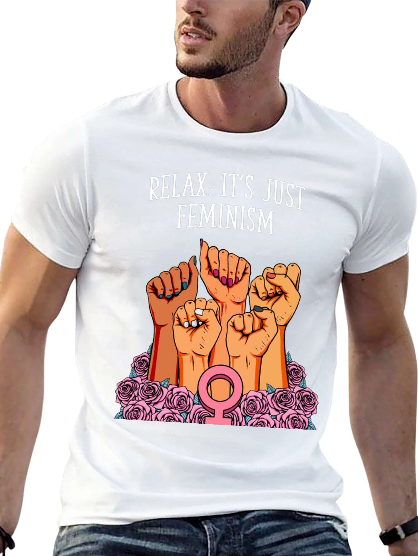 Black Feminist Power T-Shirt: Relax, It's Just Feminism! view 13