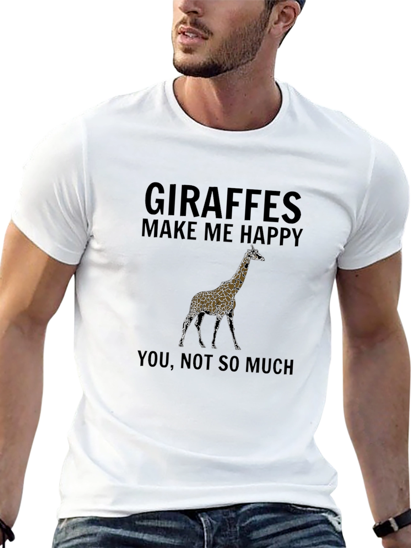 Black Giraffe Graphic Tee - Funny Novelty Shirt view 13