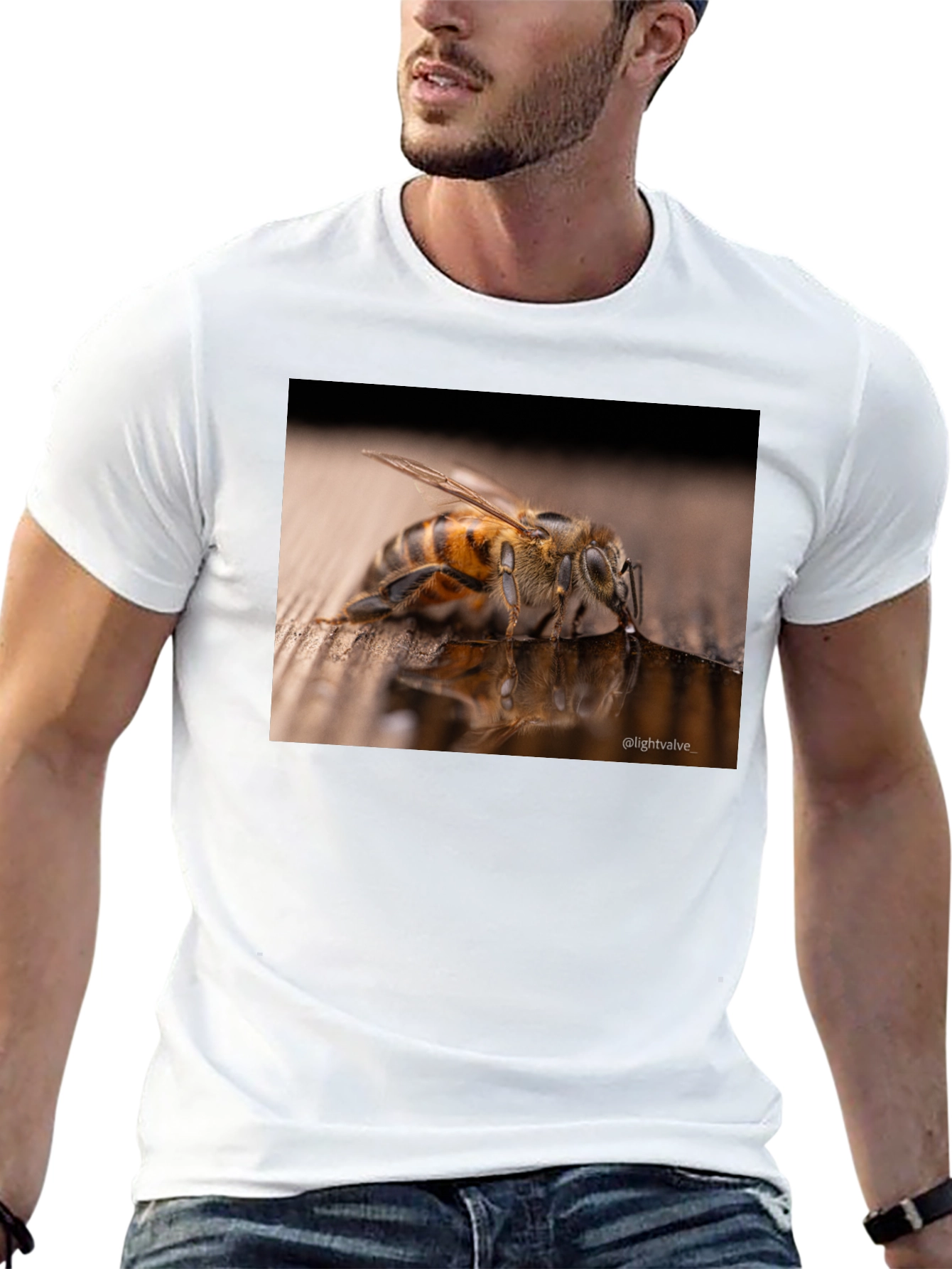 Black Bee Drinking T-Shirt - Nature Lover Tee view 13