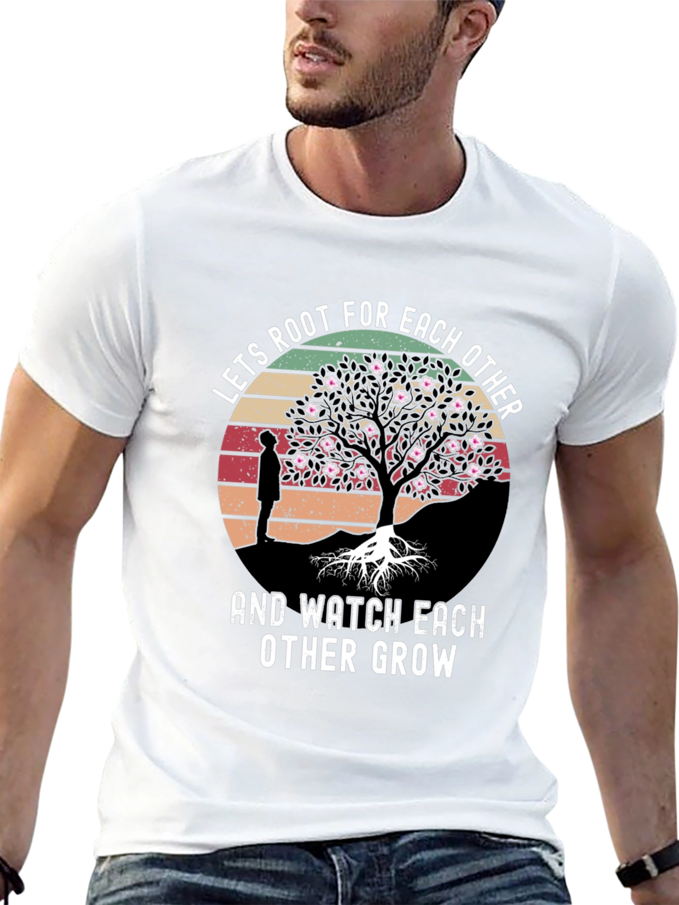 Black Lets Root For Each Other Graphic Tee view 13