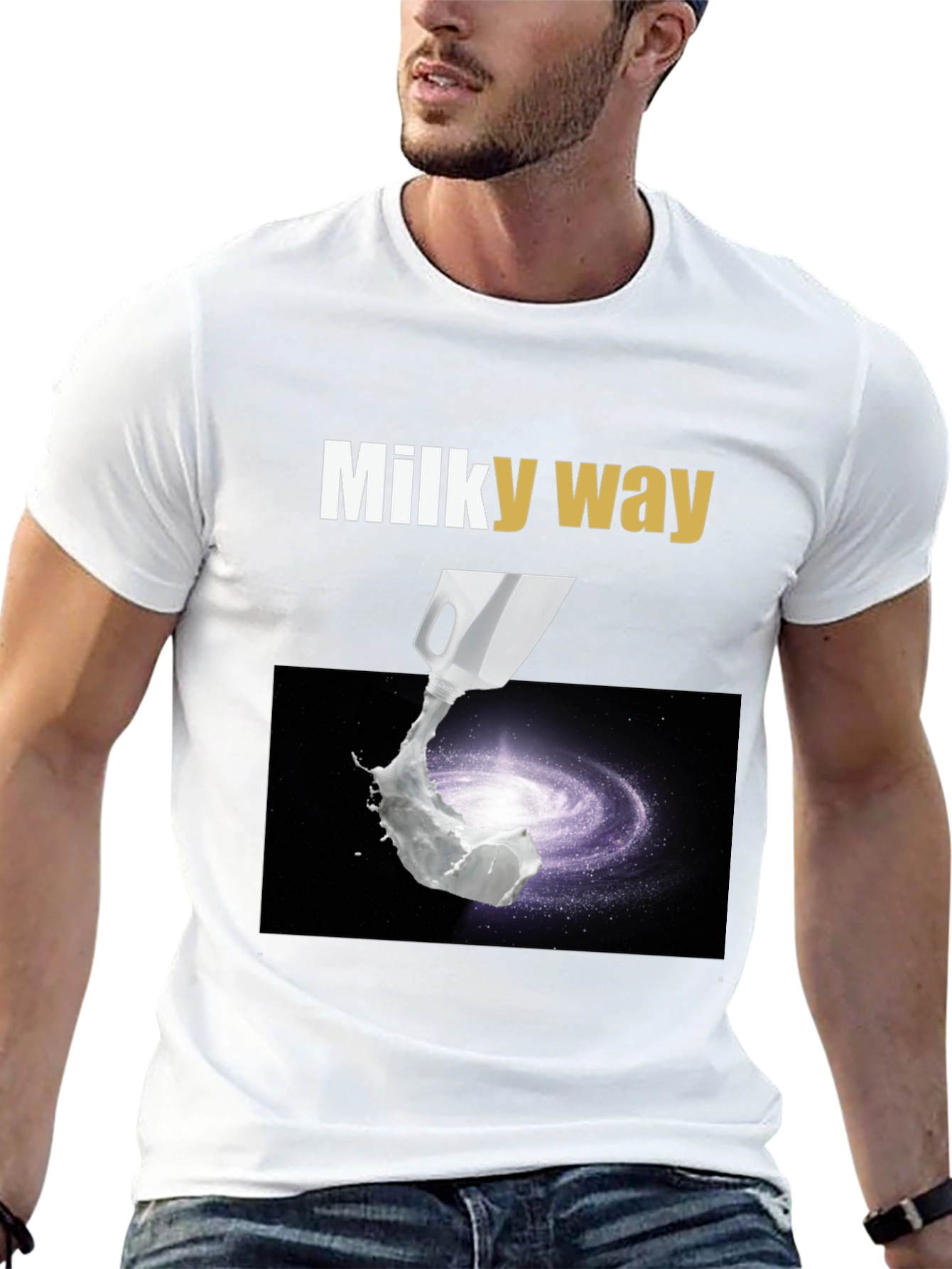 Black Milky Way Graphic T-Shirt - Space & Humor view 13