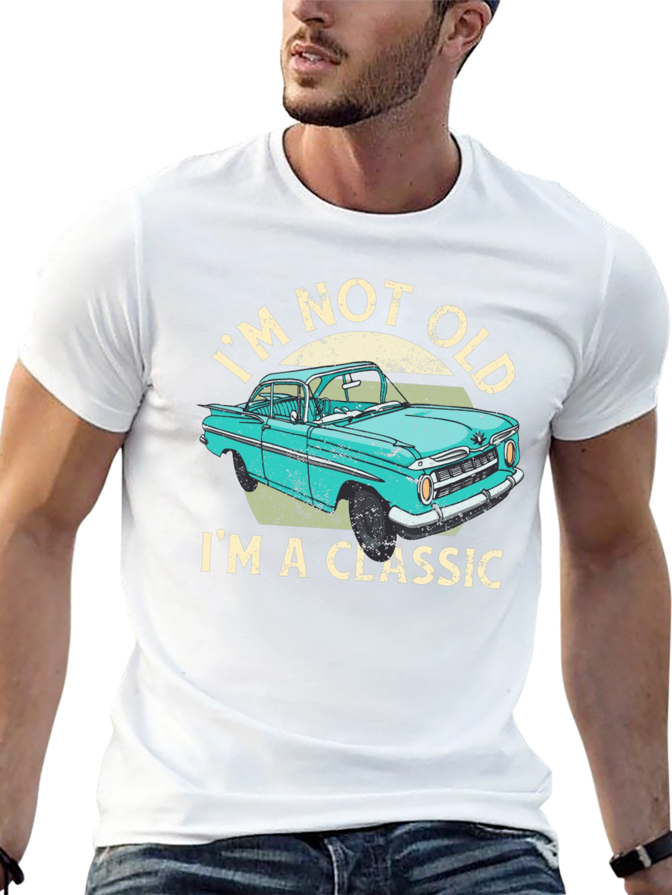 Black Classic Car T-Shirt - I'm Not Old, I'm a Classic! view 13