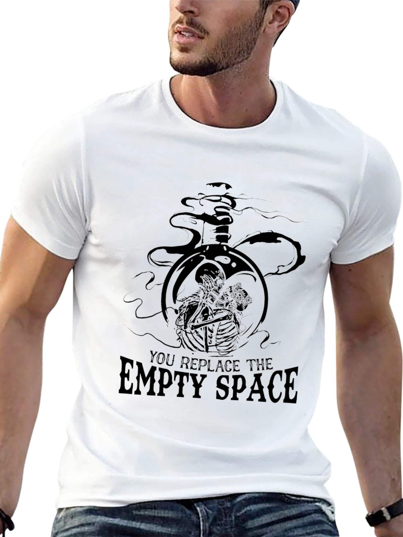 Black Dark Romance Graphic Tee - "Empty Space" Design view 13