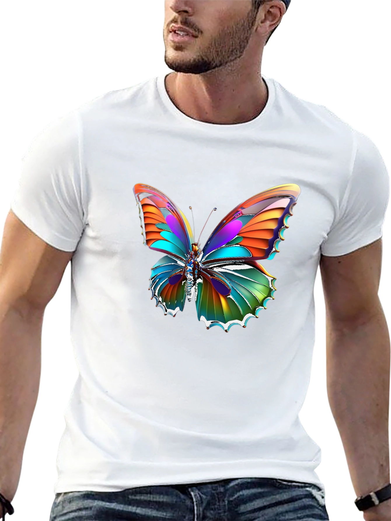 Butterfly Graphic Black T-Shirt - 13