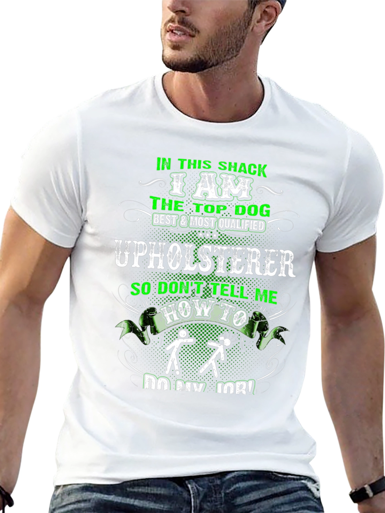 Black Upholsterer Funny Graphic T-Shirt view 13