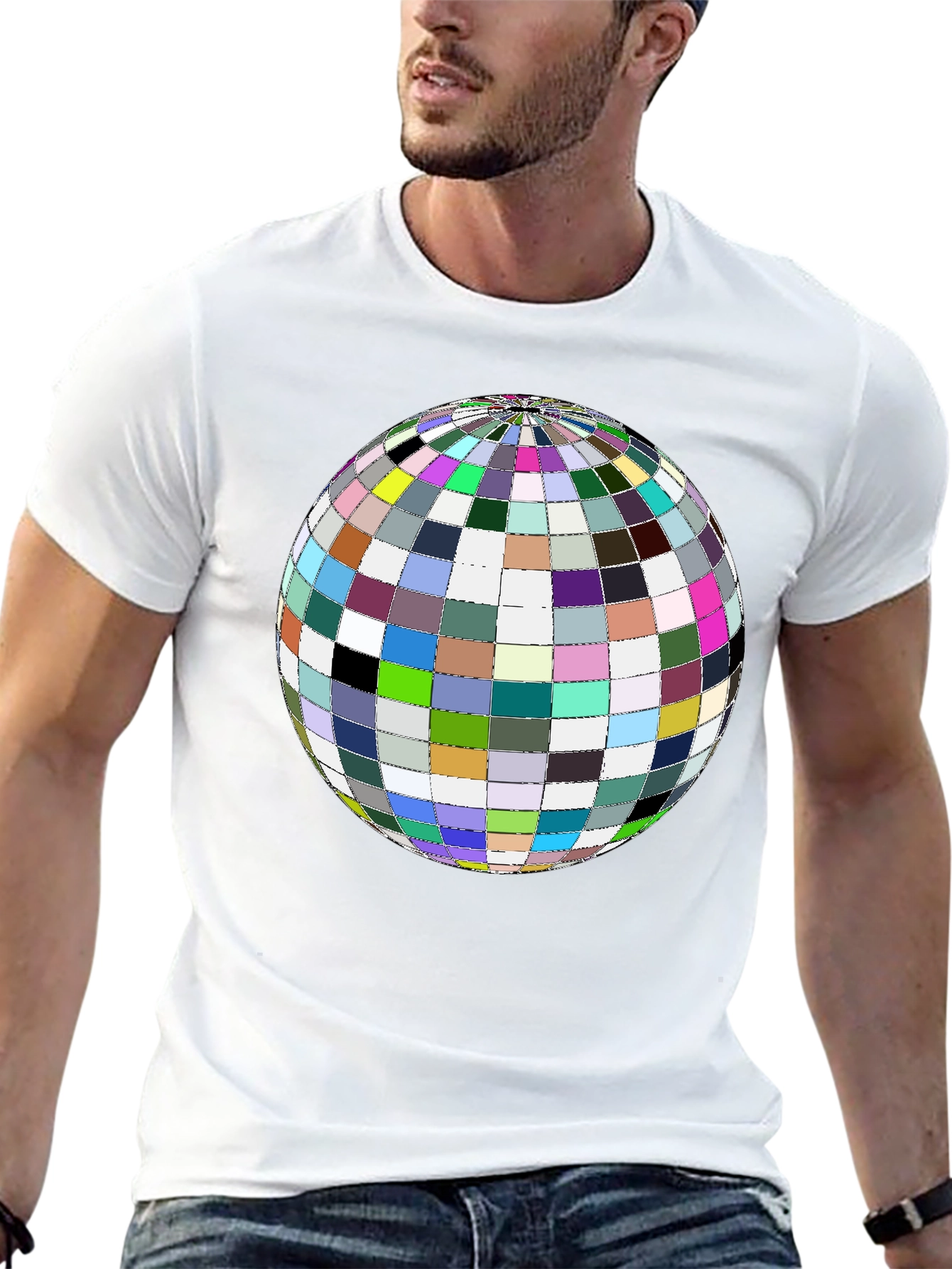 Colorful Globe Graphic Tee - Black Unisex Shirt - 13