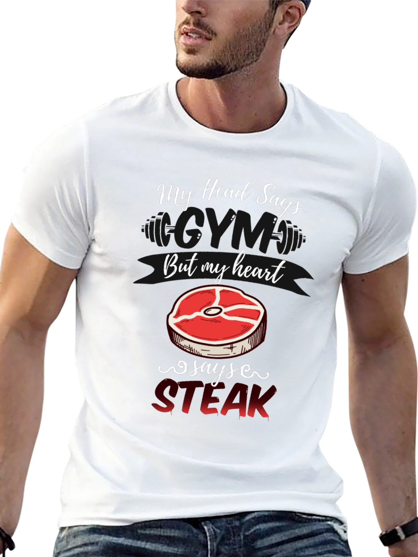 Black My Head Says, But My Heart Says Steak - Graphic Tee view 13