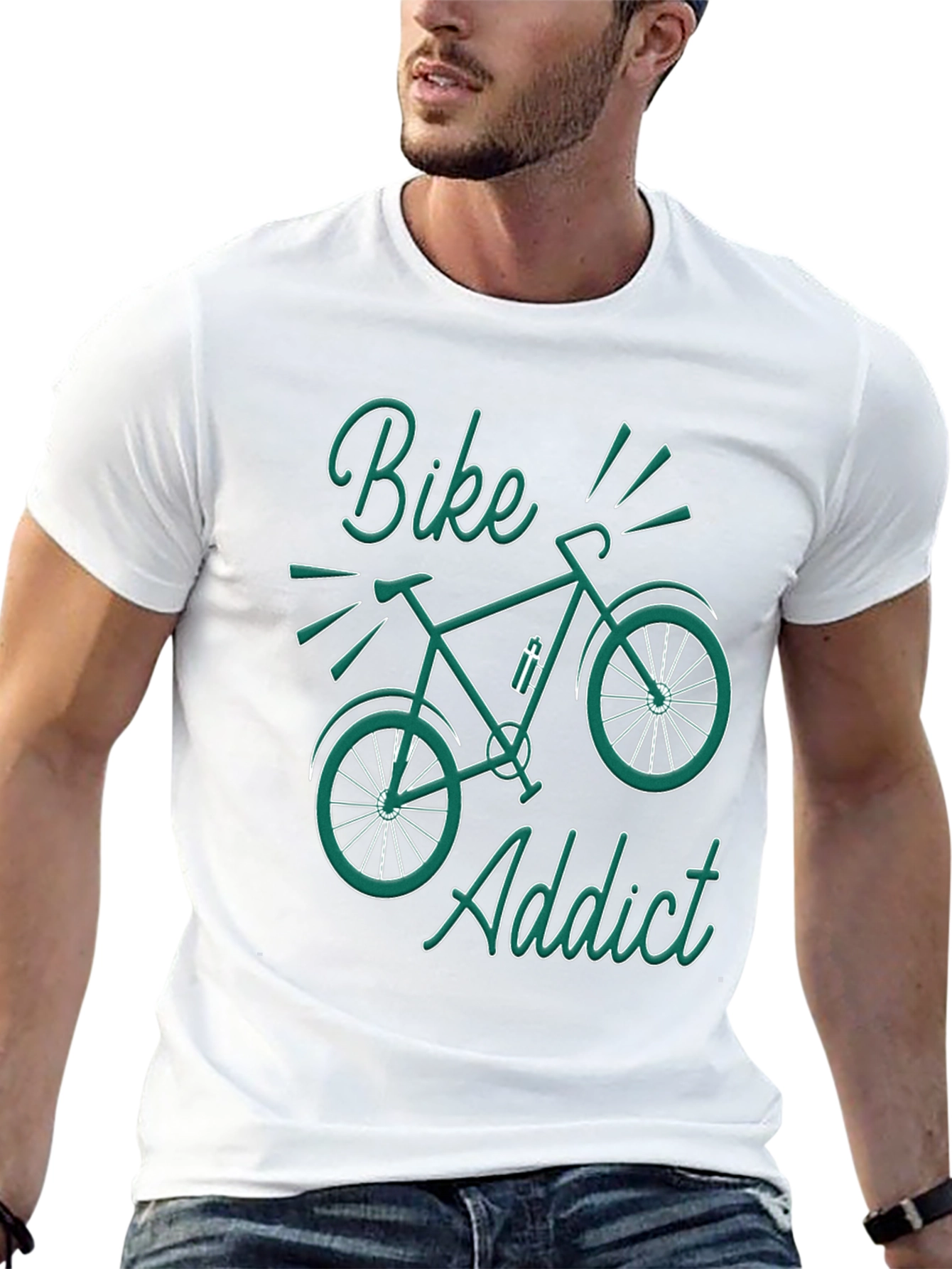 Black Bike Addict Graphic T-Shirt - Black view 13