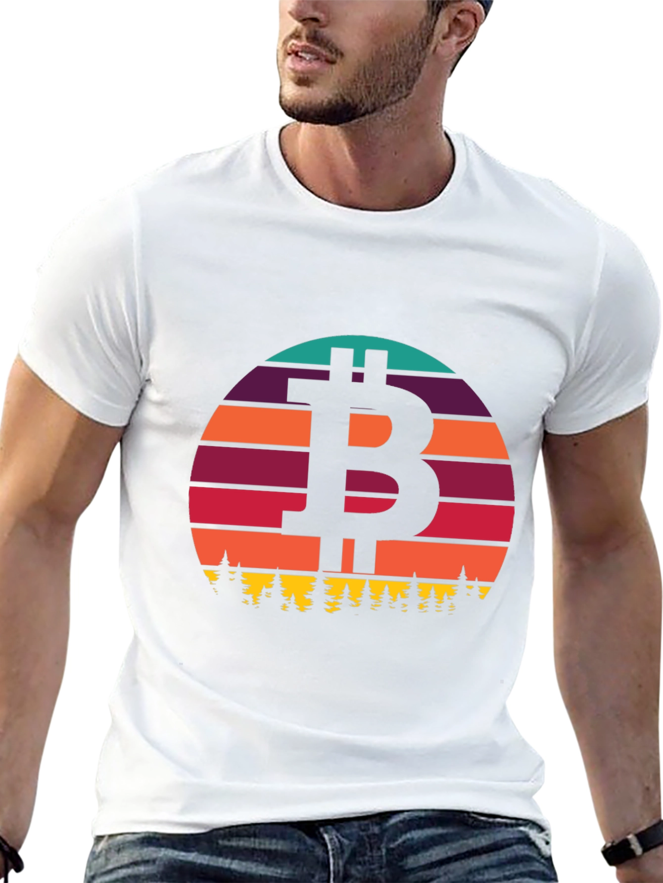 Black Bitcoin Sunset T-Shirt - Crypto Style view 13