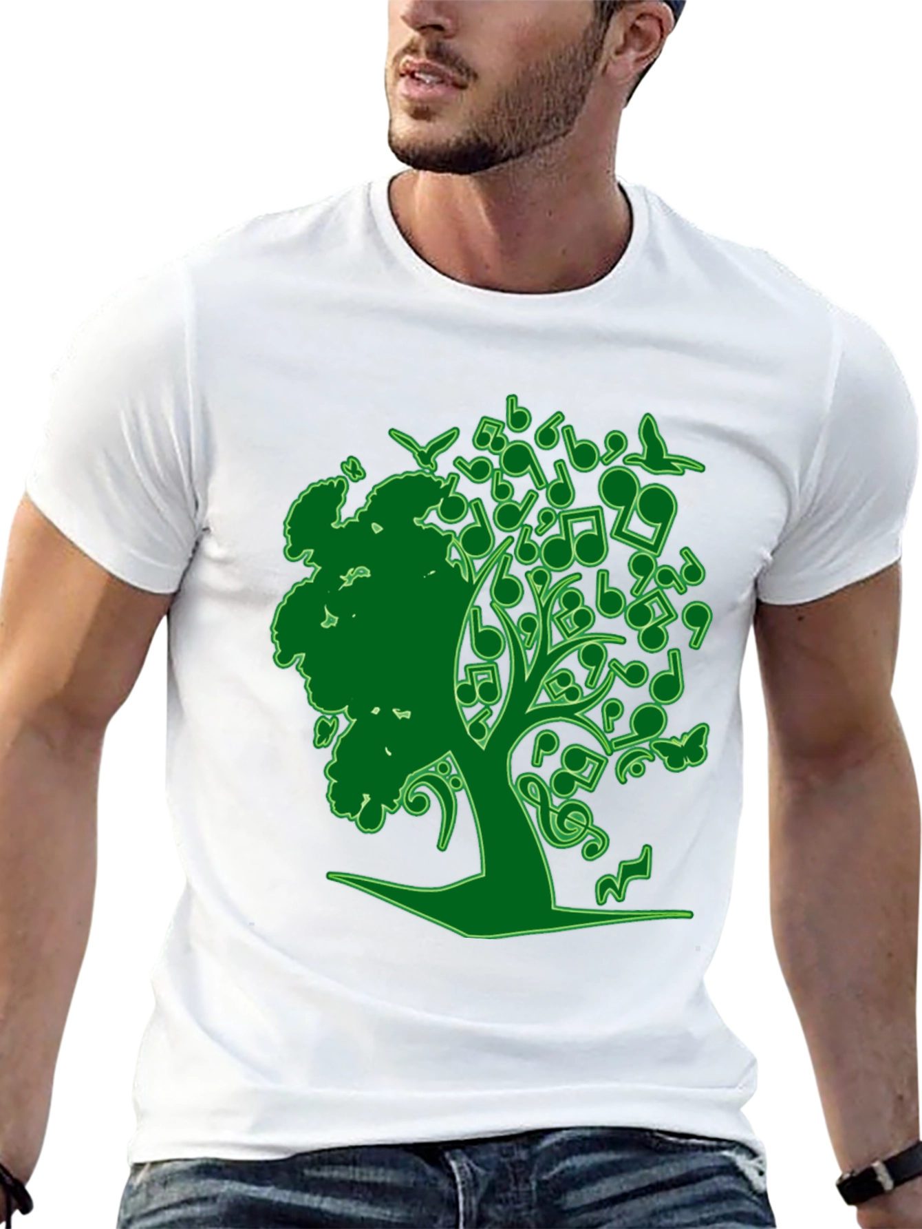 Black Musical Tree Graphic Tee - Nature Inspired Design view 13