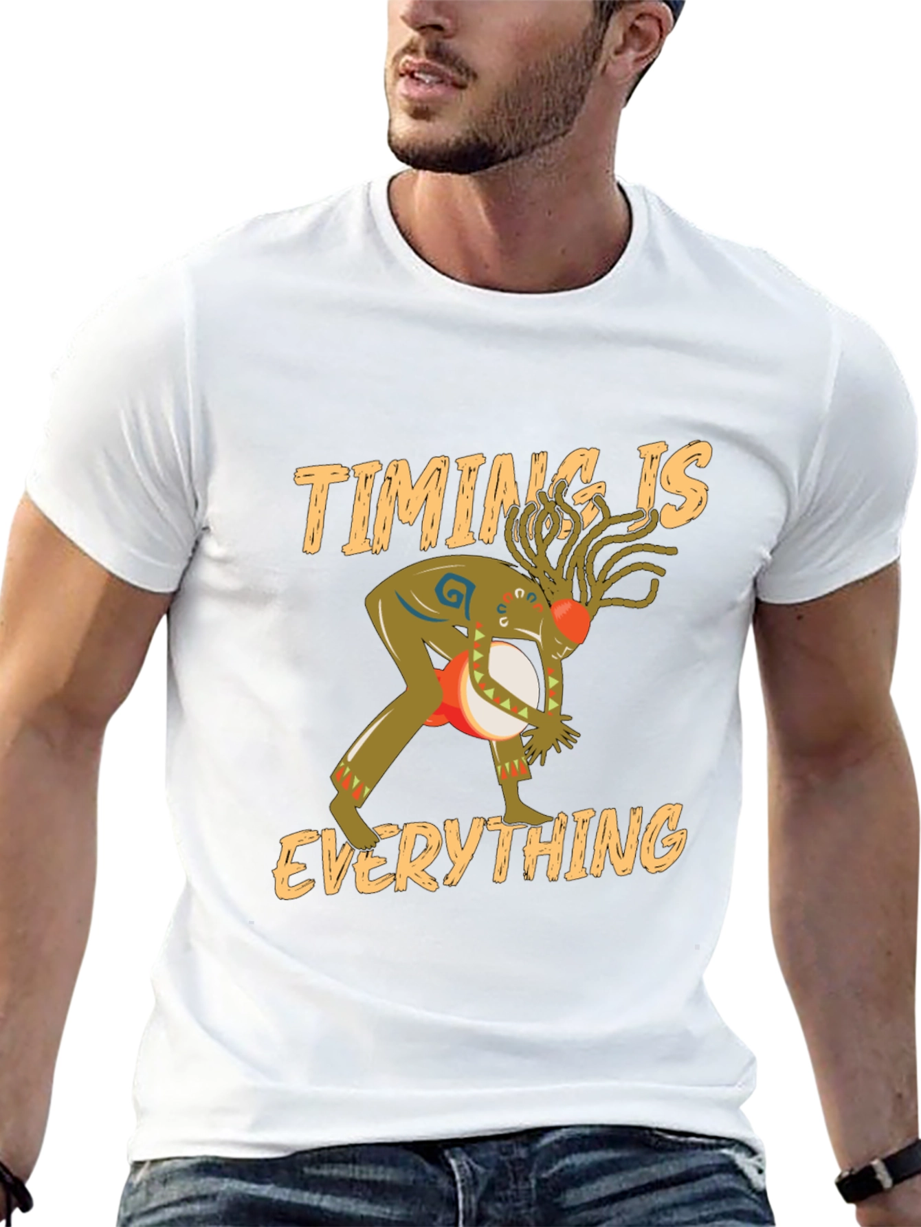 Black Timing Is Everything Black Graphic Tee view 13