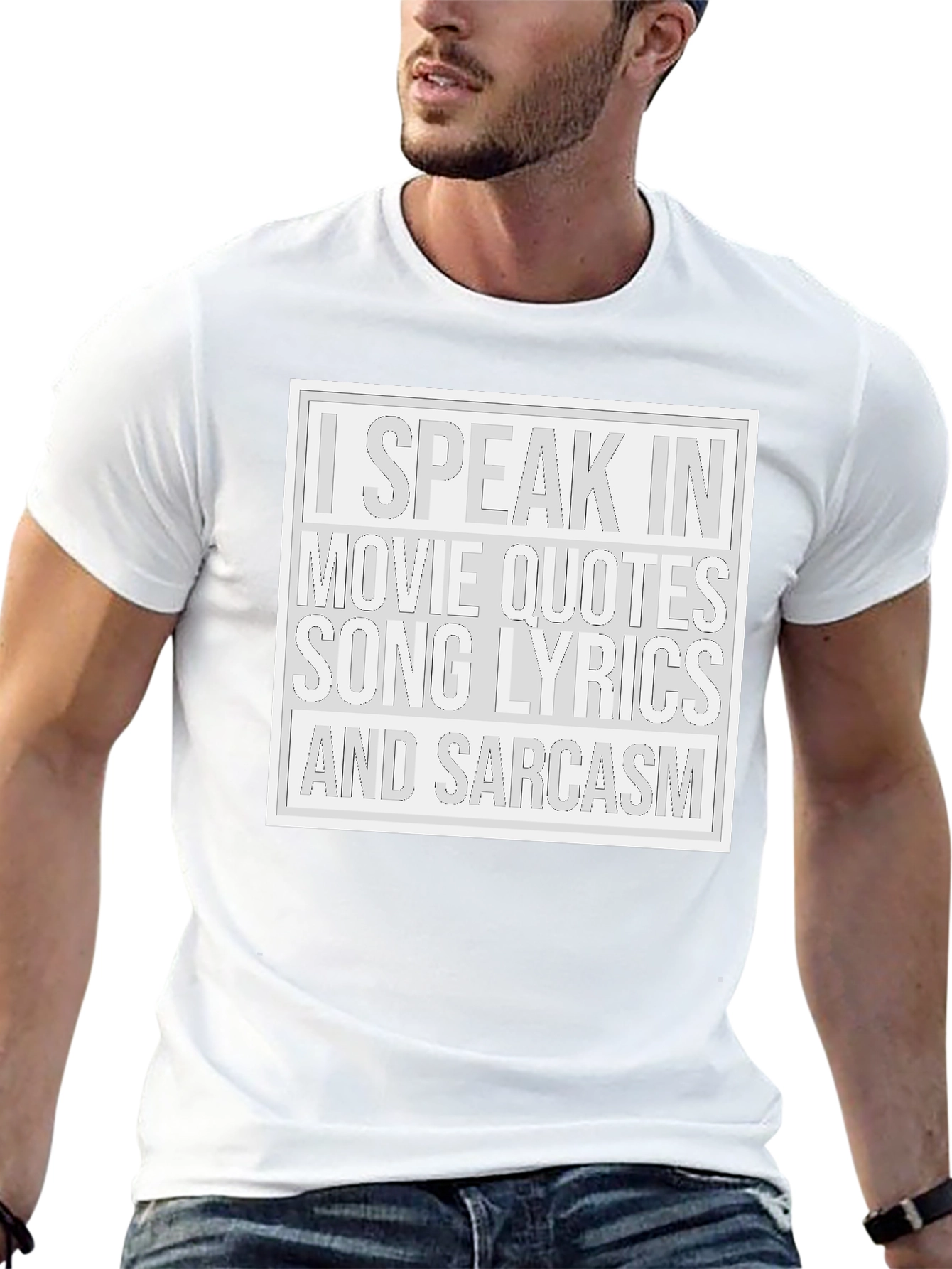 Black Movie Quotes Song Lyrics Sarcasm T-Shirt view 13