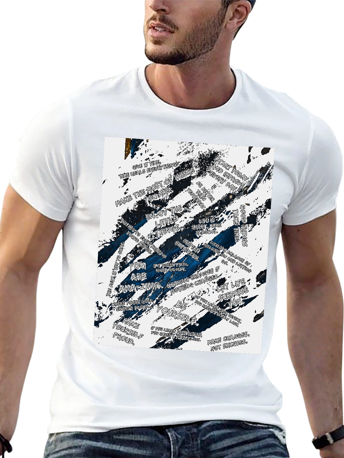 Black Inspirational Quote Graphic Black T-Shirt view 13