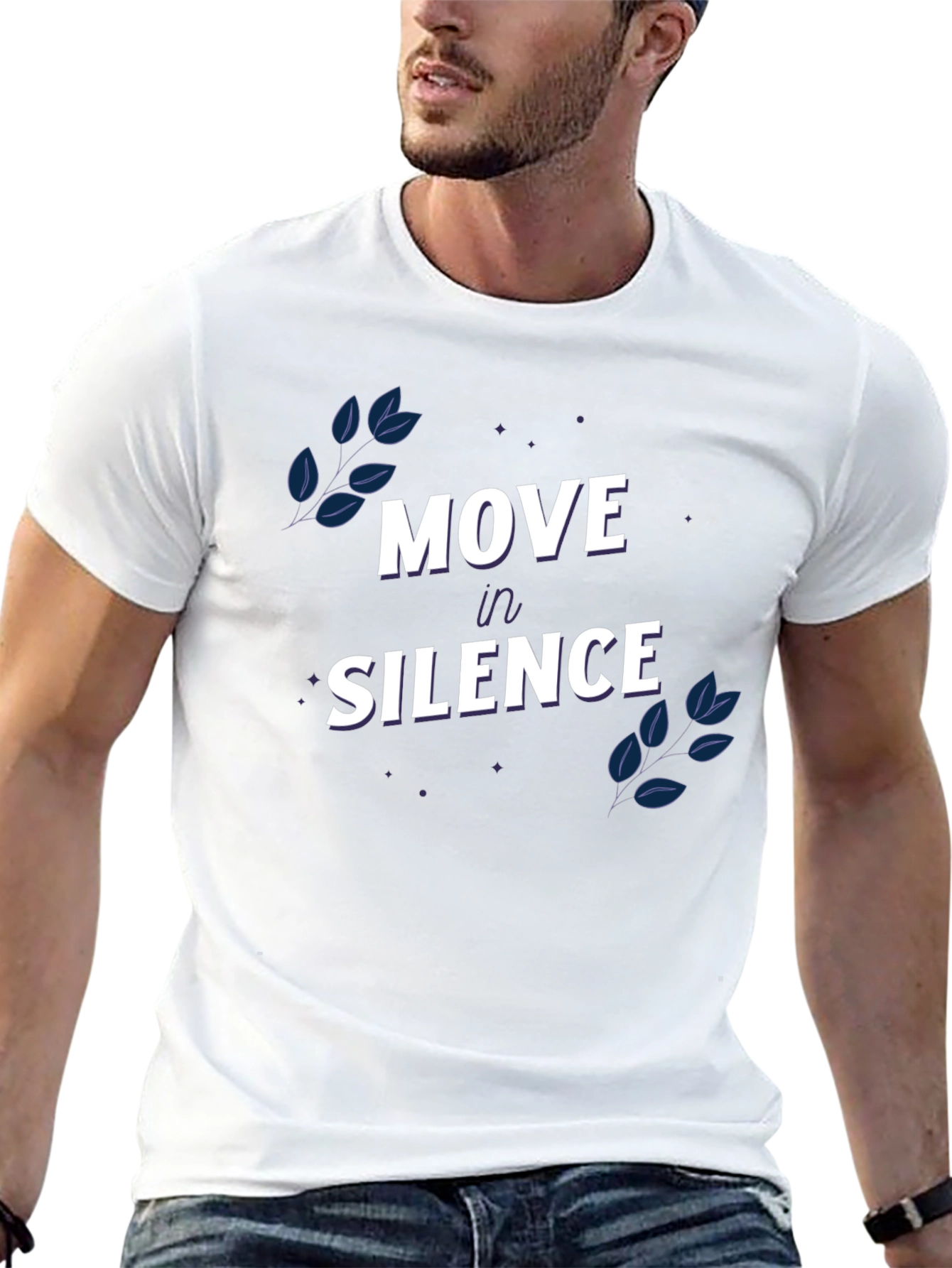 Black Move in Silence Graphic T-Shirt view 13