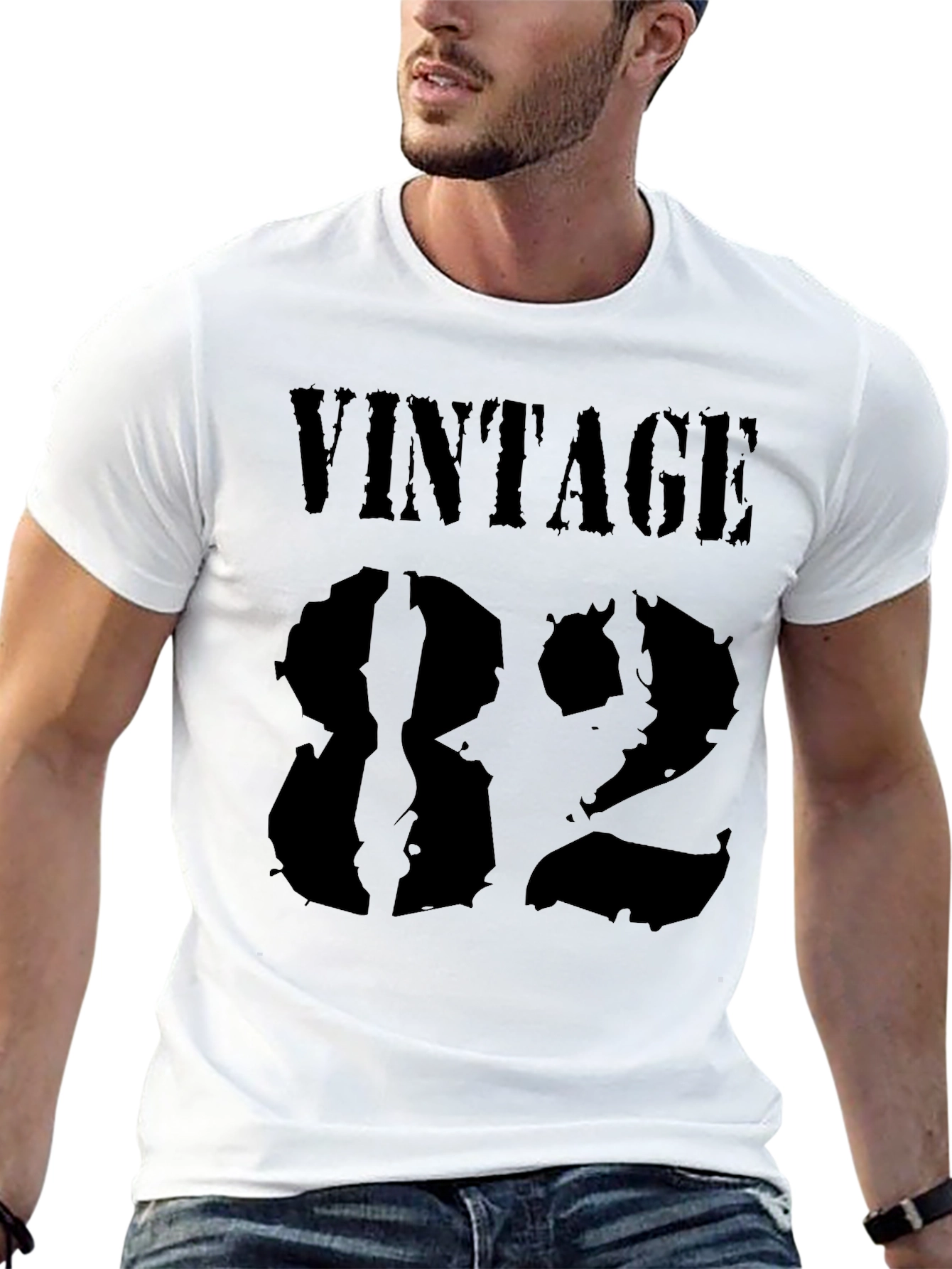 Black Vintage 82 Graphic T-Shirt - Classic Black Tee view 13