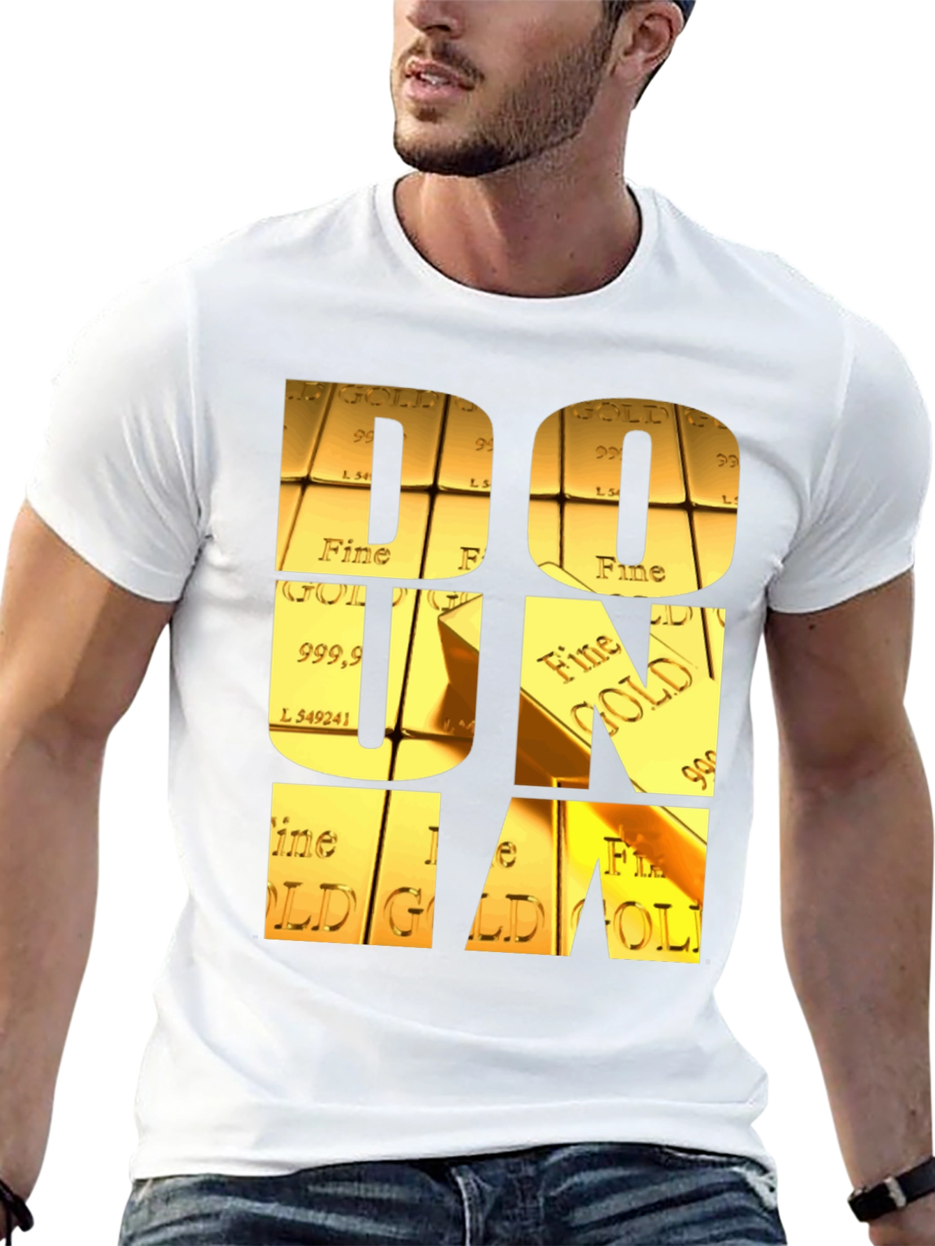 Black Gold Bar Letter Graphic Tee view 13