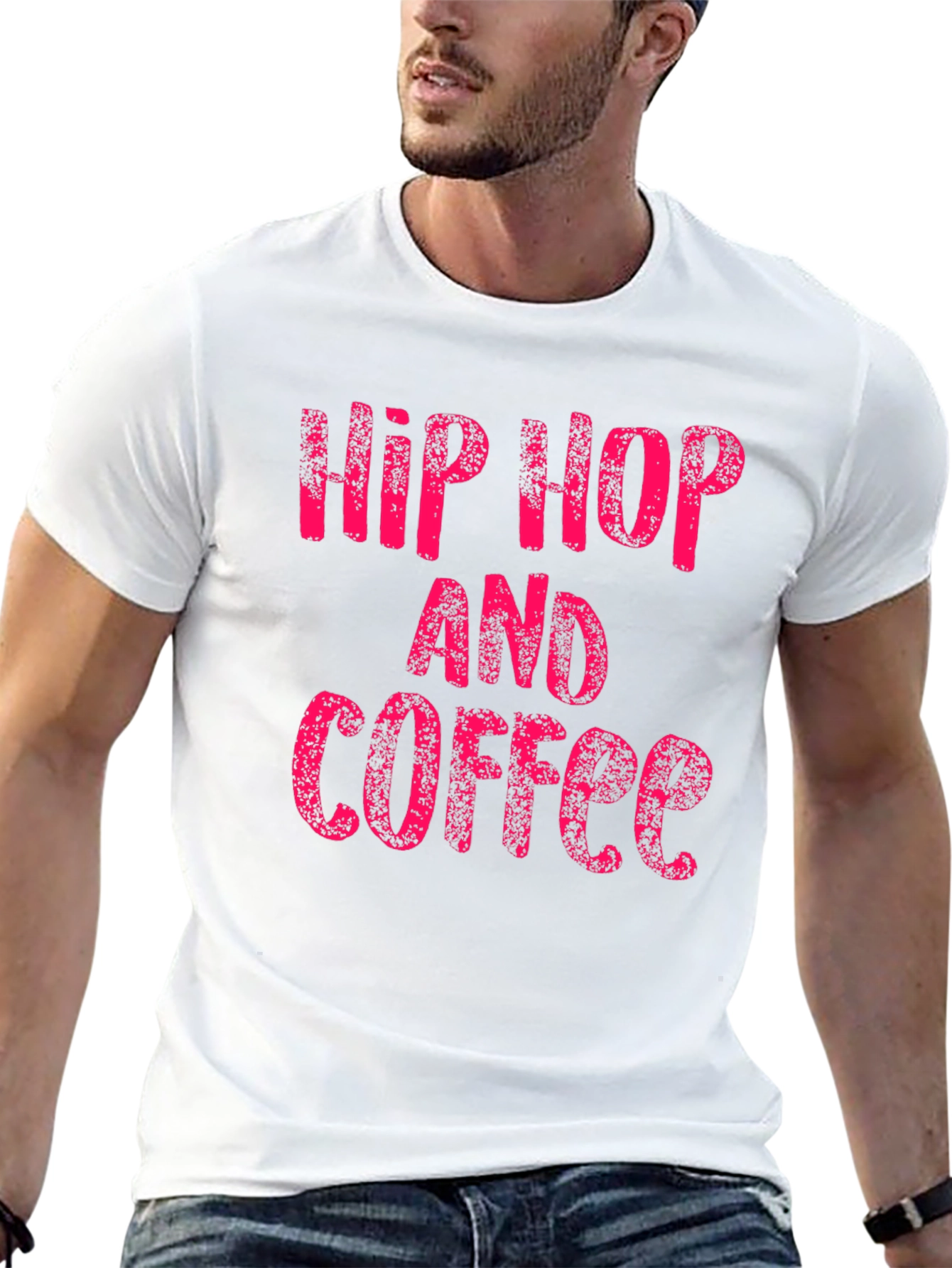 Black Hip Hop and Coffee Graphic T-Shirt view 13