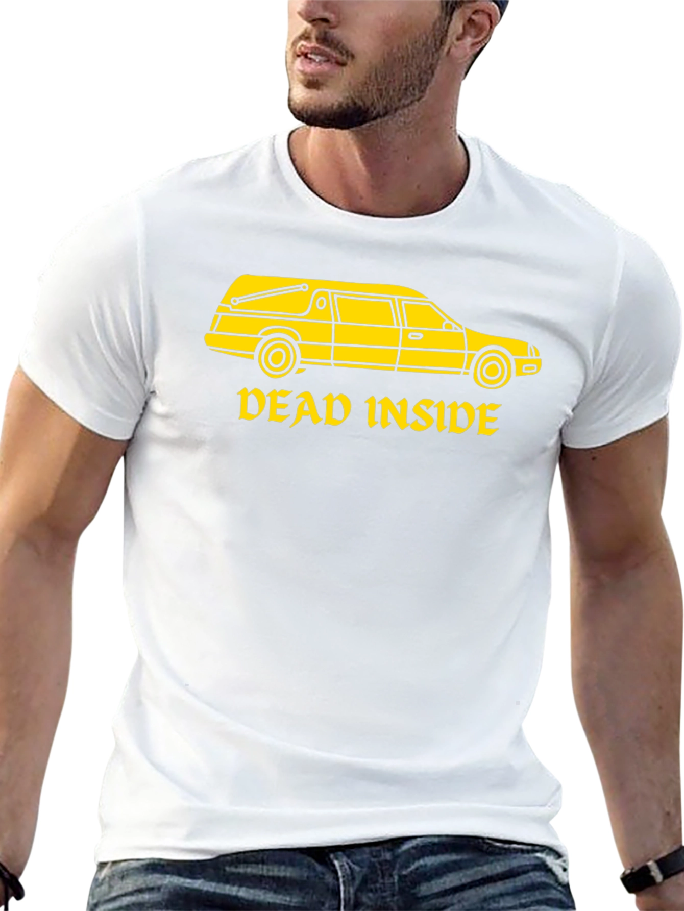 Black Dead Inside Hearse T-Shirt - Dark Humor view 13