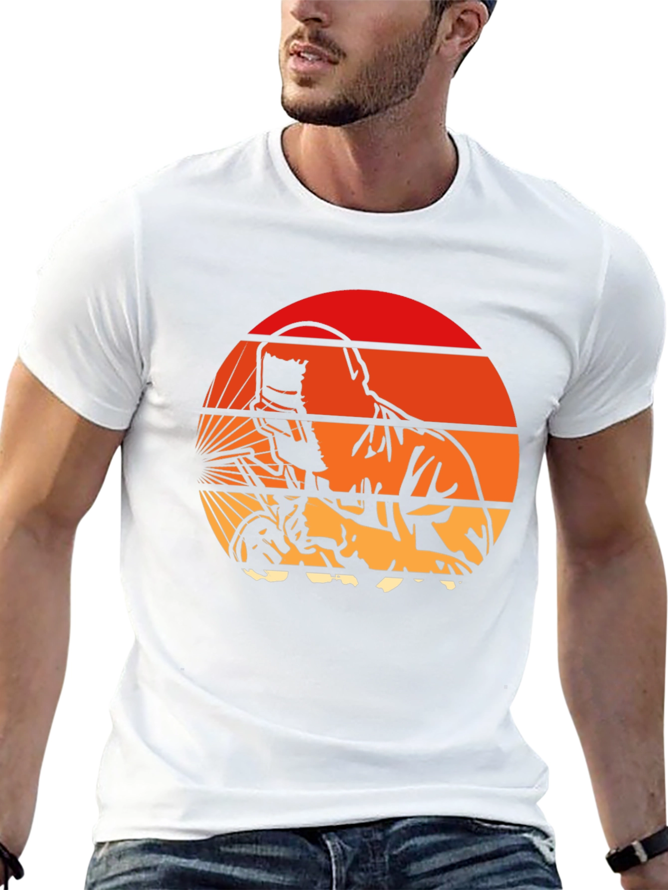 Black Welder Sunset T-Shirt - Vintage Style view 13