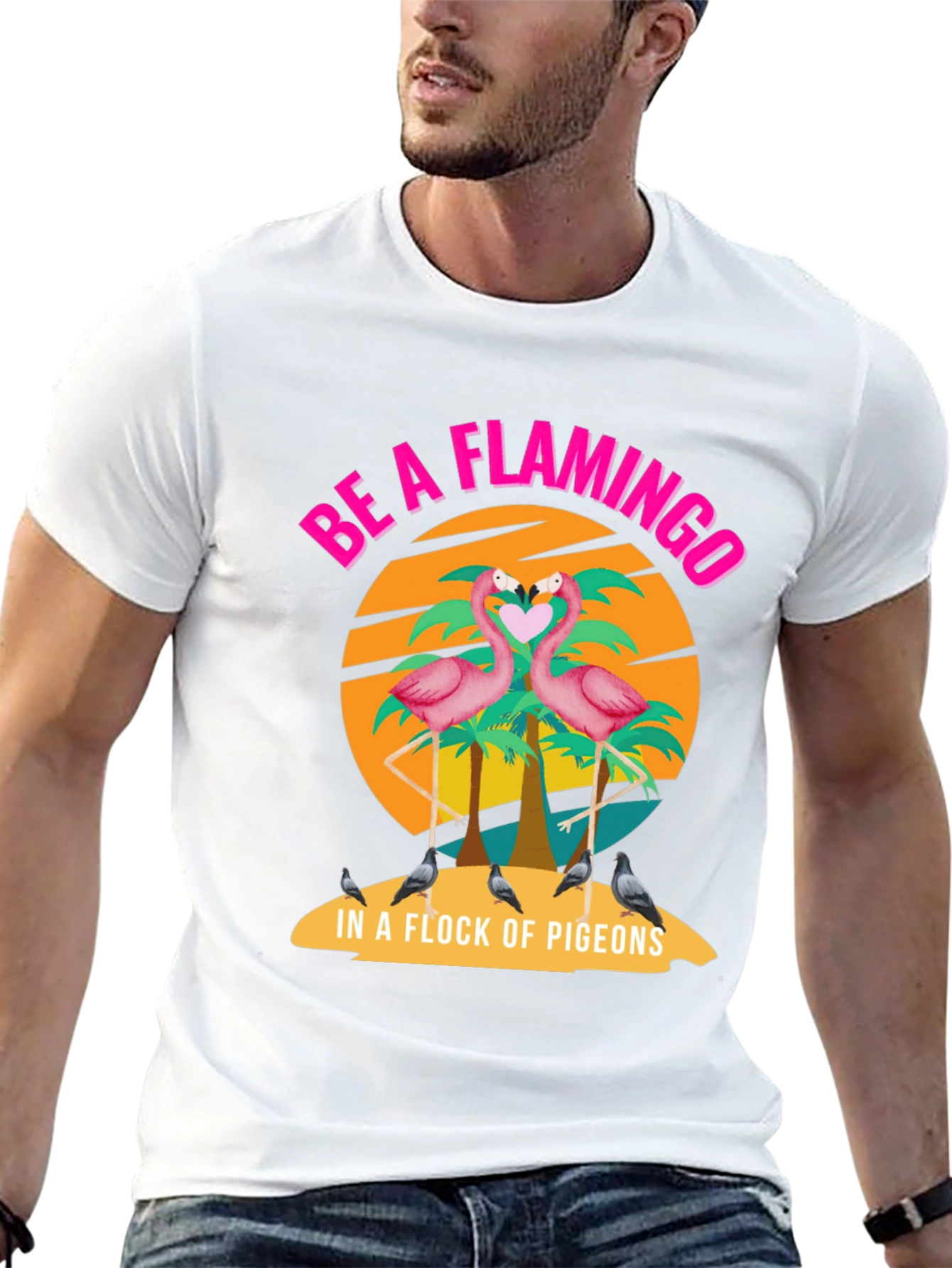 Black Be a Flamingo T-Shirt view 13