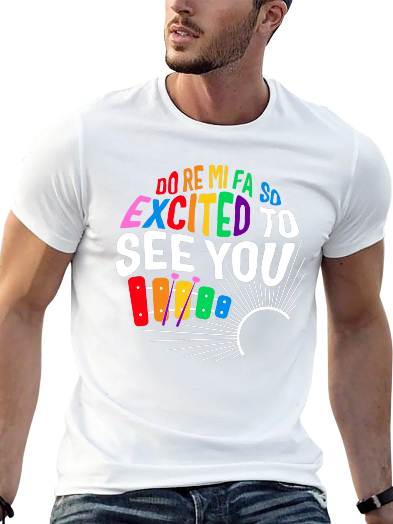 Black Excited To See You Music T-Shirt view 13