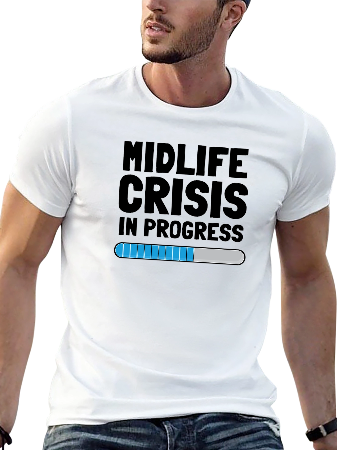 Black Midlife Crisis T-Shirt - Funny Graphic Tee for Men view 13