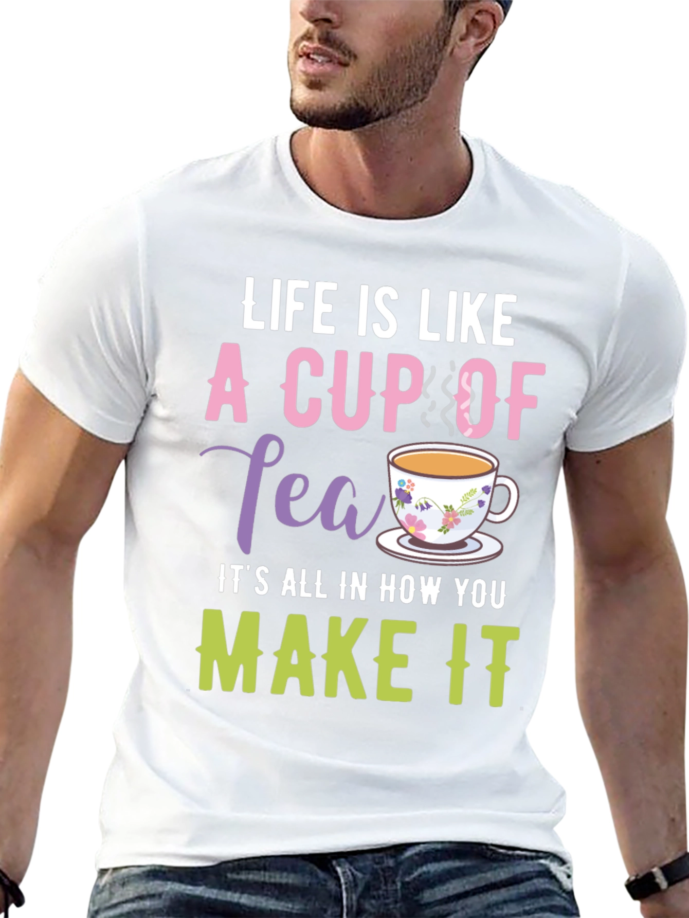 Black Life is Like a Cup of Tea Graphic T-Shirt view 13