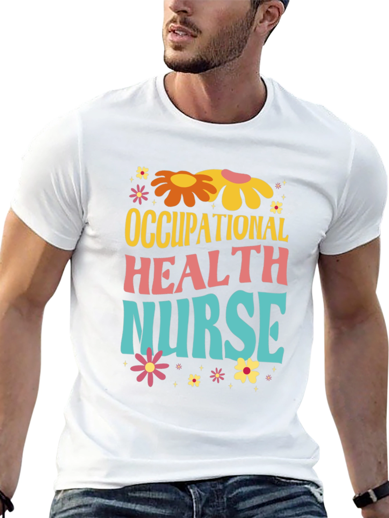 Black Retro Occupational Health Nurse T-Shirt view 13