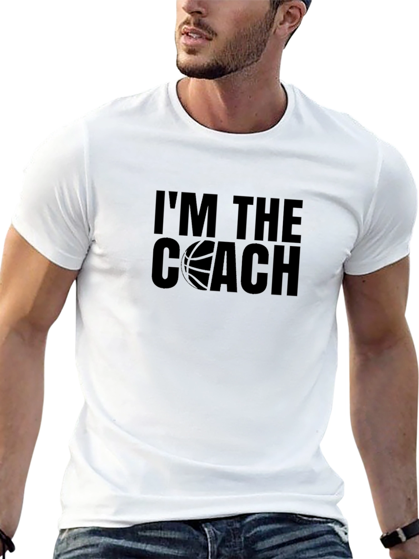 Black I'm The Coach Basketball T-Shirt view 13