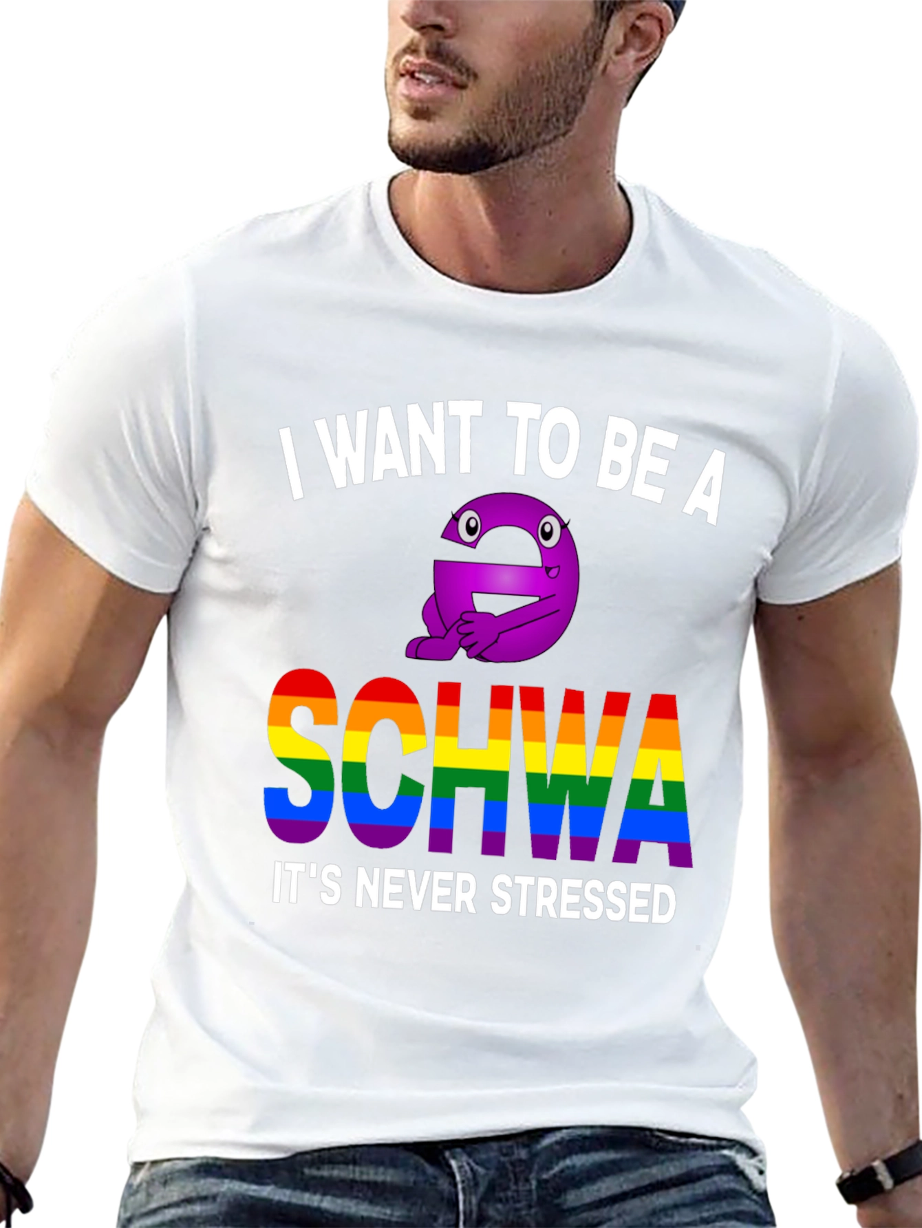 Black I Want To Be A Schwa T-Shirt view 13