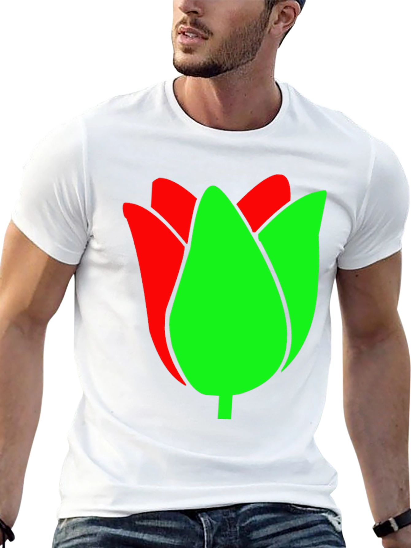 Black Tulip Graphic Tee - Black Cotton Blend view 13