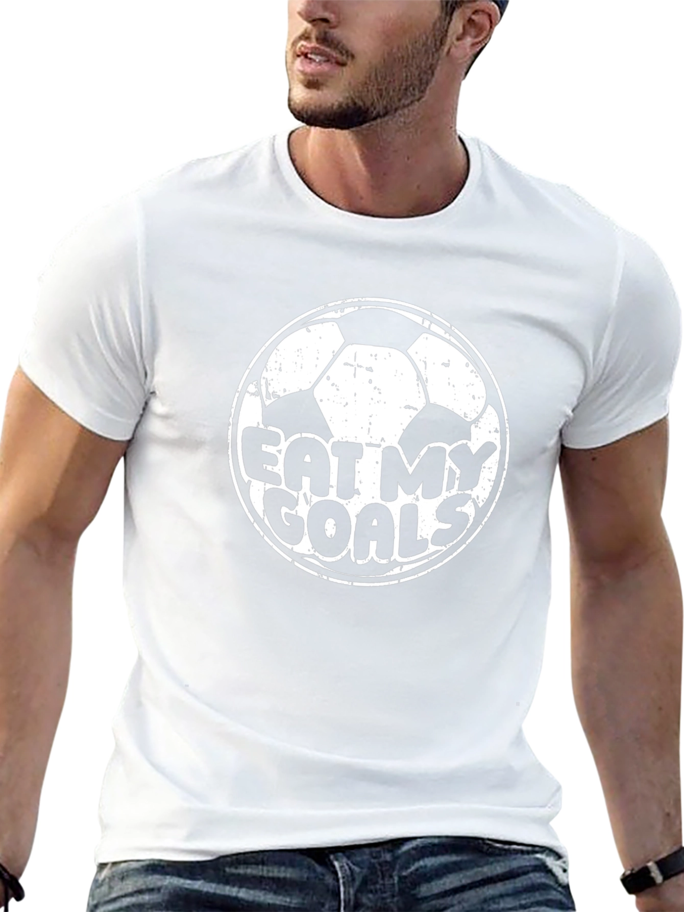 Black Eat My Goals Soccer T-Shirt - Black Cotton Tee view 13